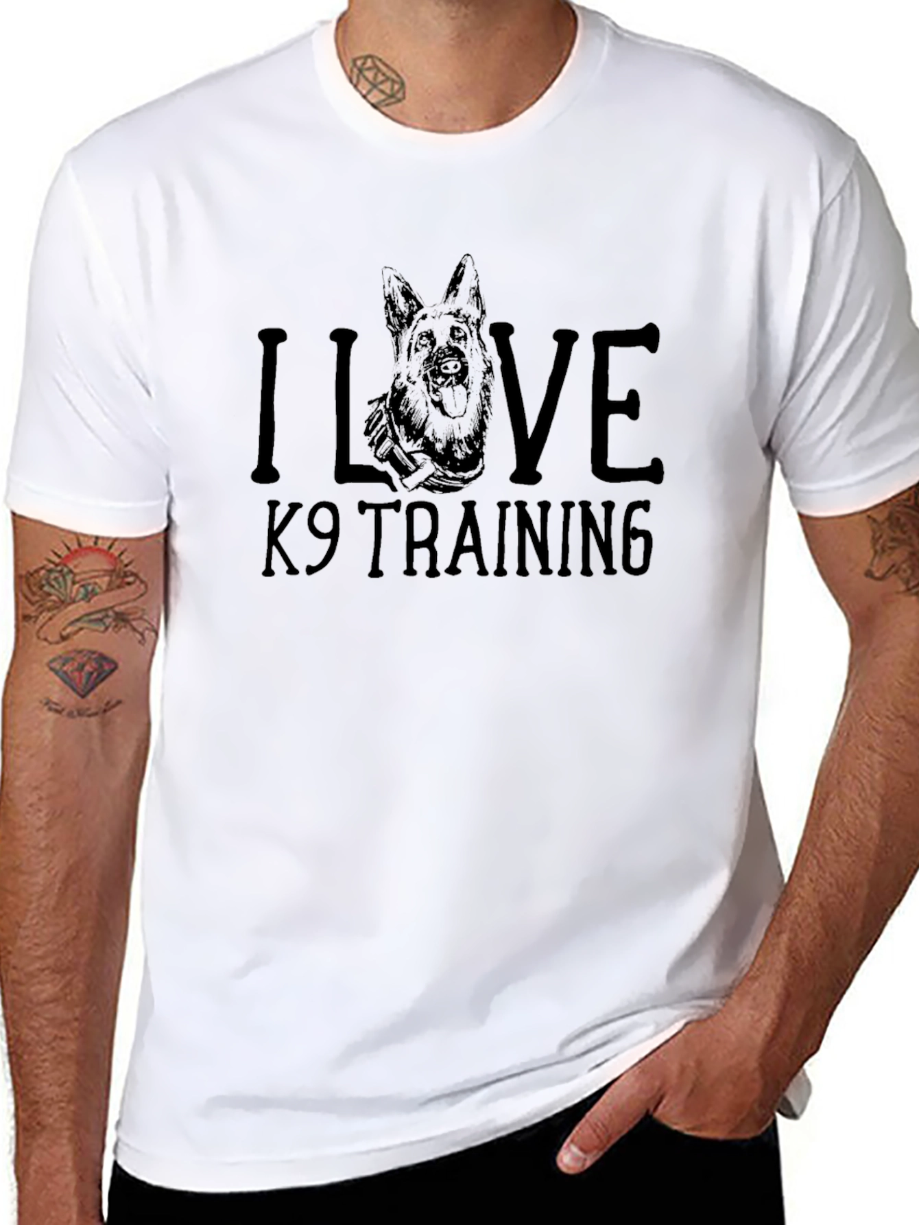 I Love K9 Training Dog Graphic T-Shirt