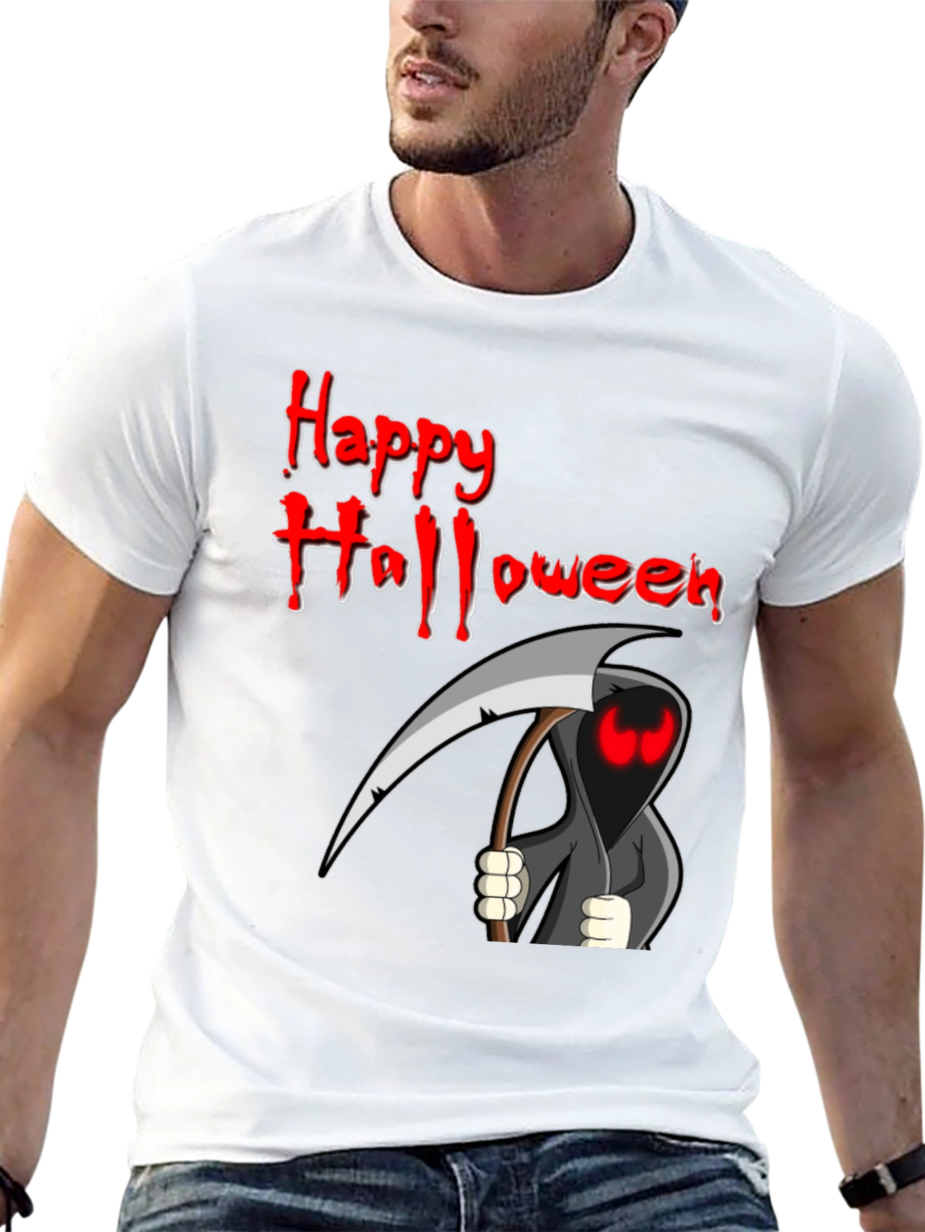 Happy Halloween Grim Reaper Graphic T-Shirt