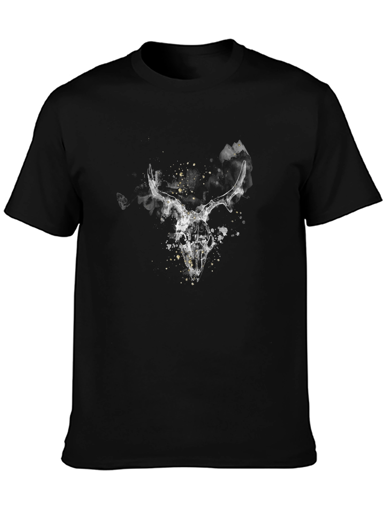 Mens Black T-Shirt with Skull Graphic