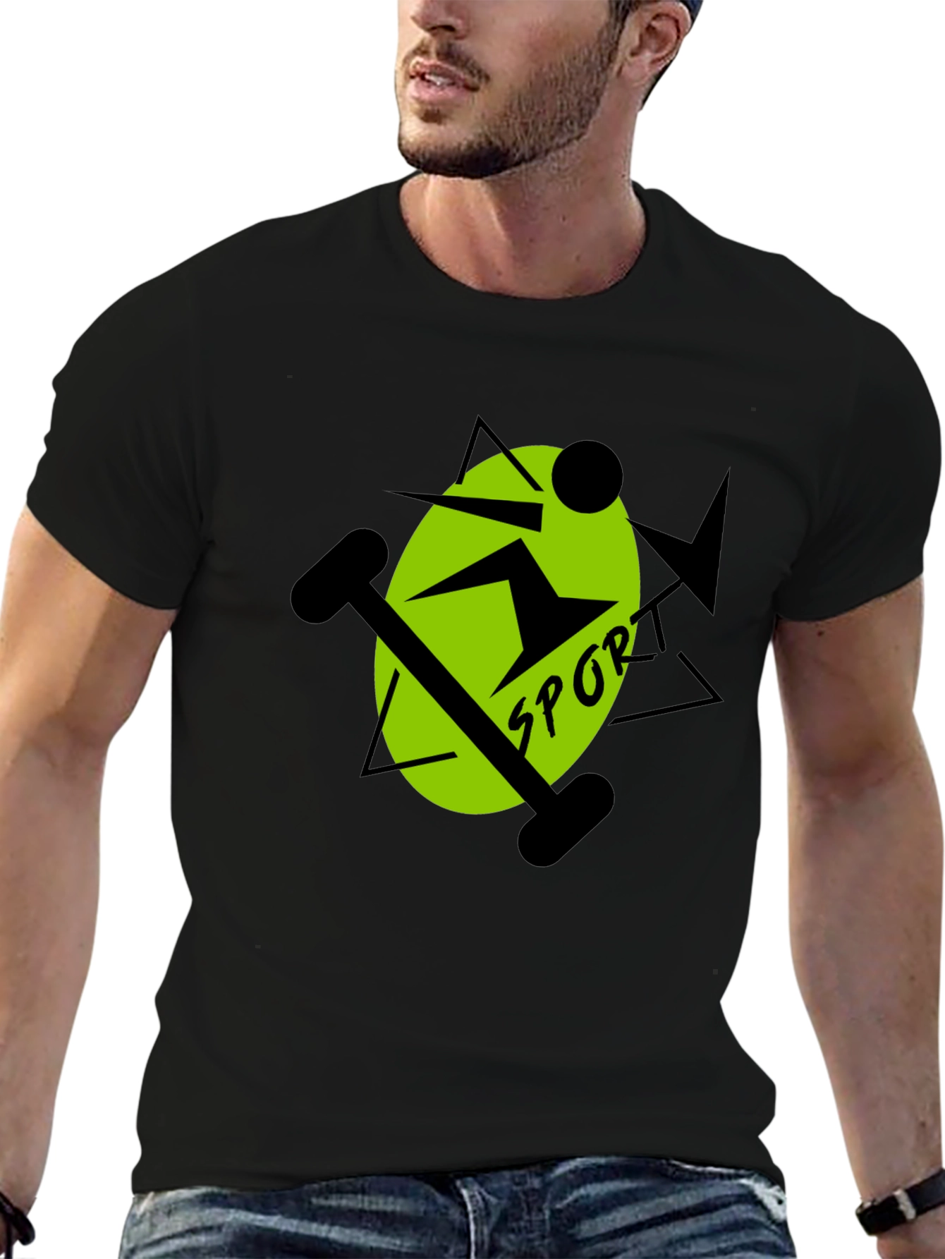 Black Sports Graphic T-Shirt