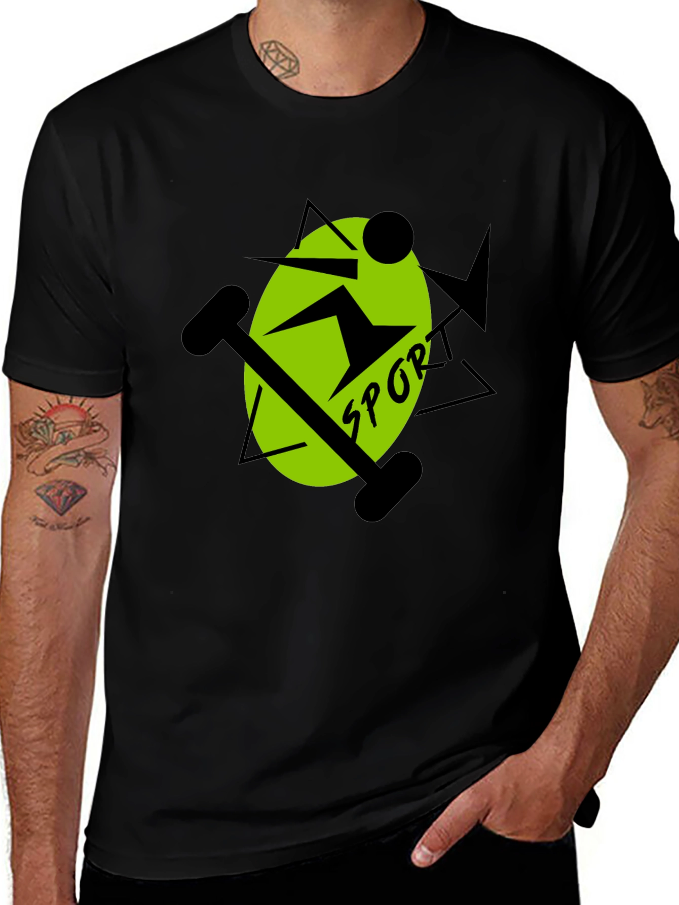 Black Sports Graphic T-Shirt