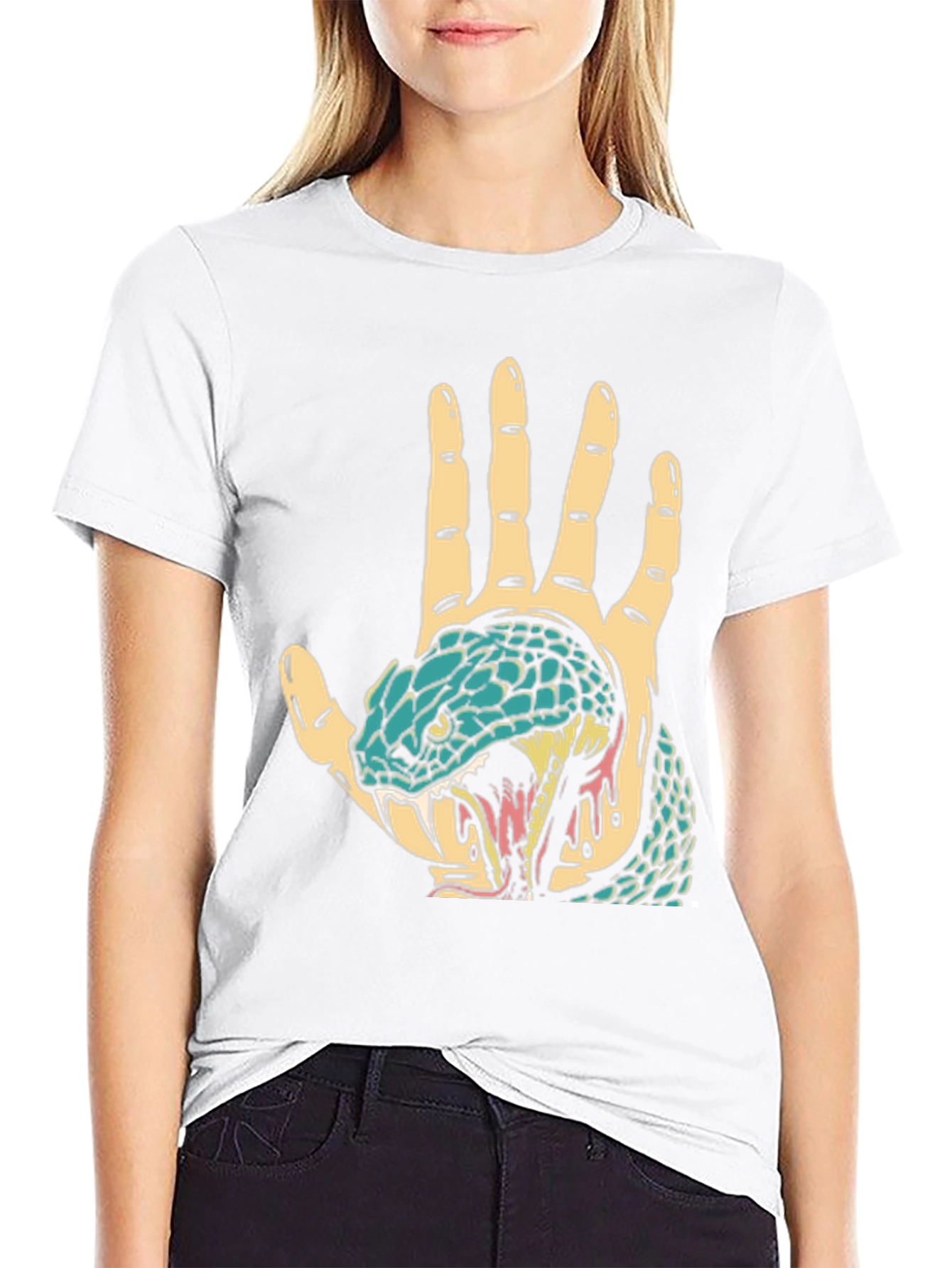 Snake Hand Graphic Tee - Black