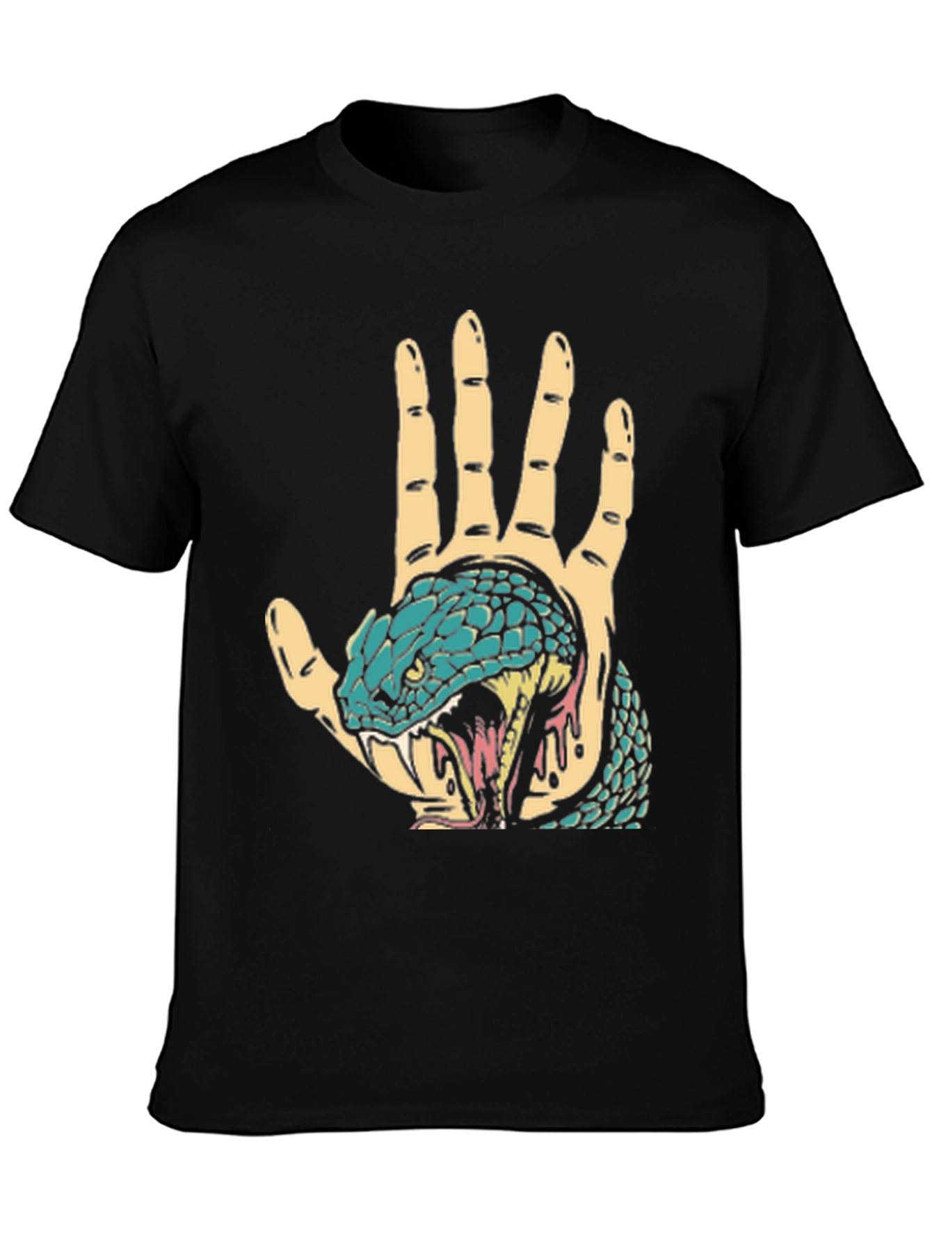Snake Hand Graphic Tee - Black