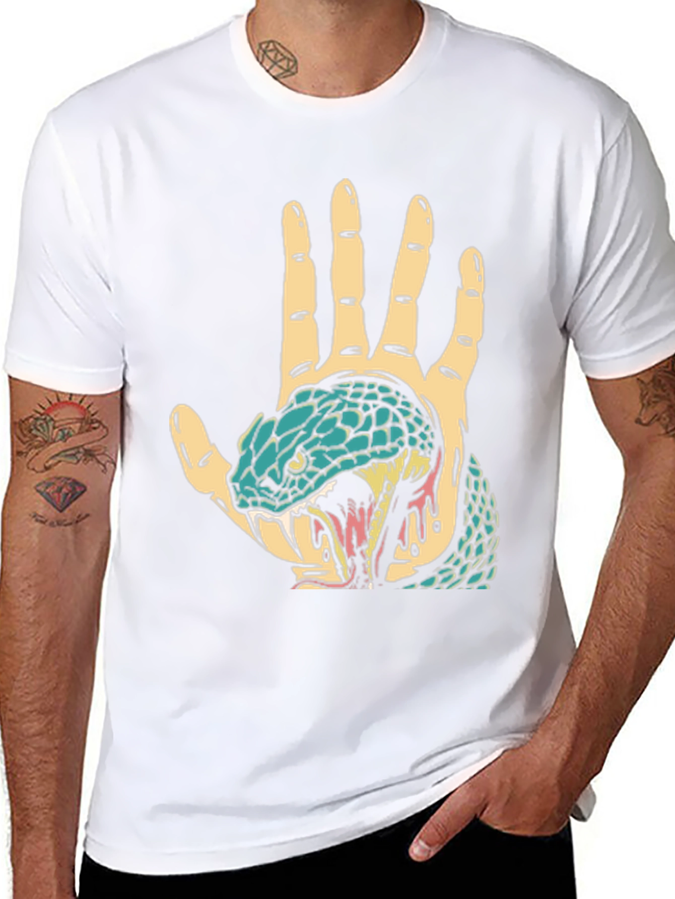 Snake Hand Graphic Tee - Black