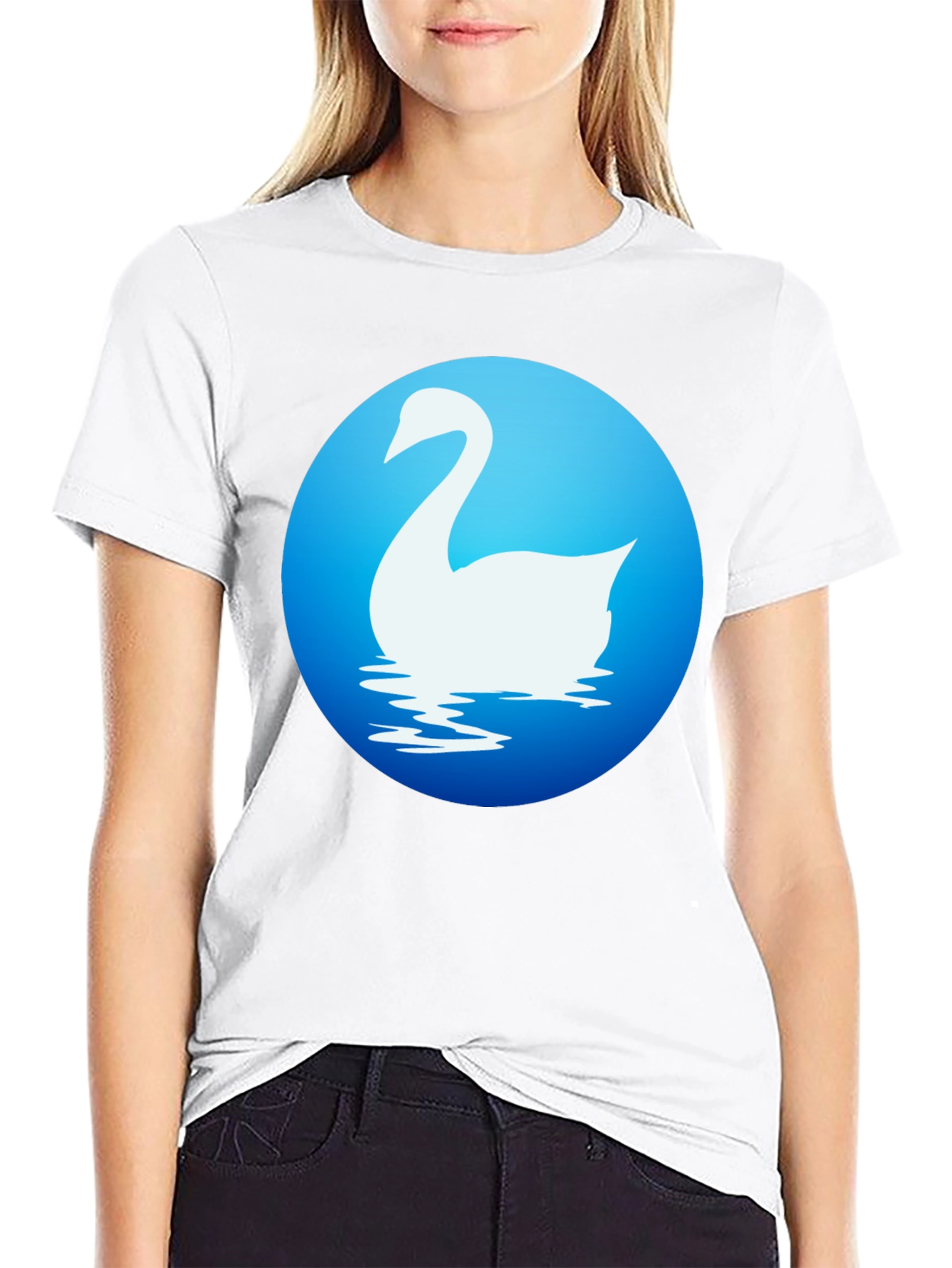 Swan Graphic Tee - Elegant Bird Design Shirt