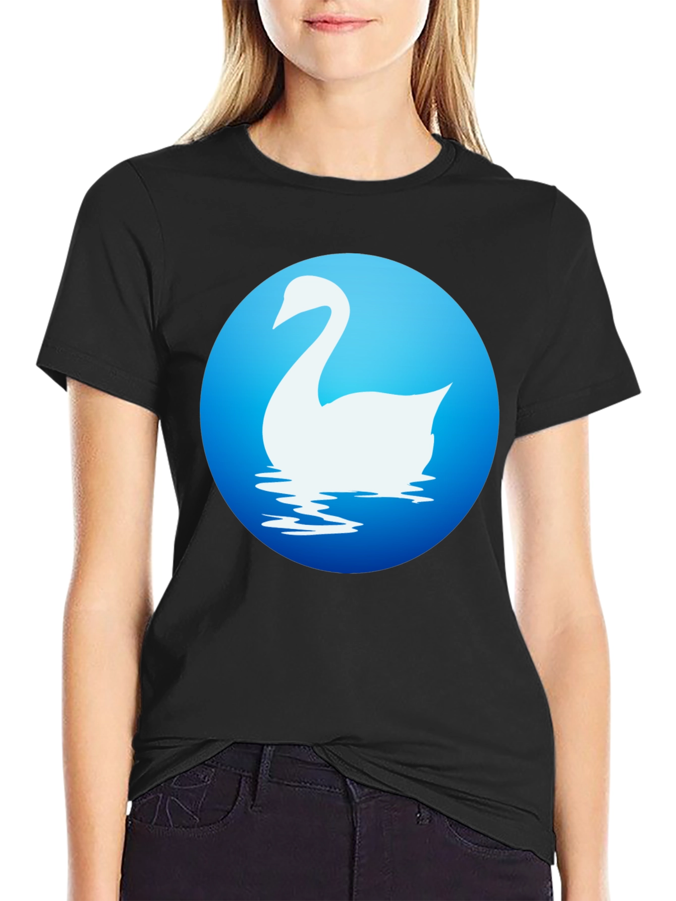 Swan Graphic Tee - Elegant Bird Design Shirt