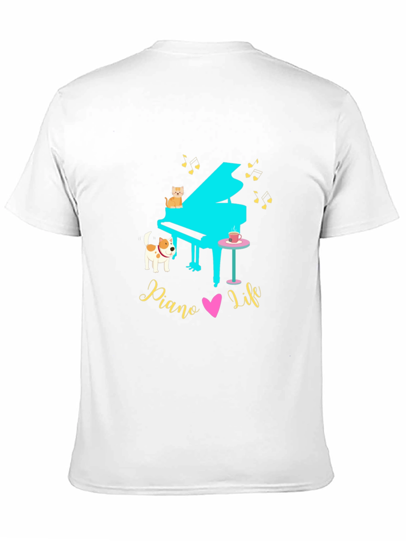 Piano Life Tee - Cat Dog & Music Lover!