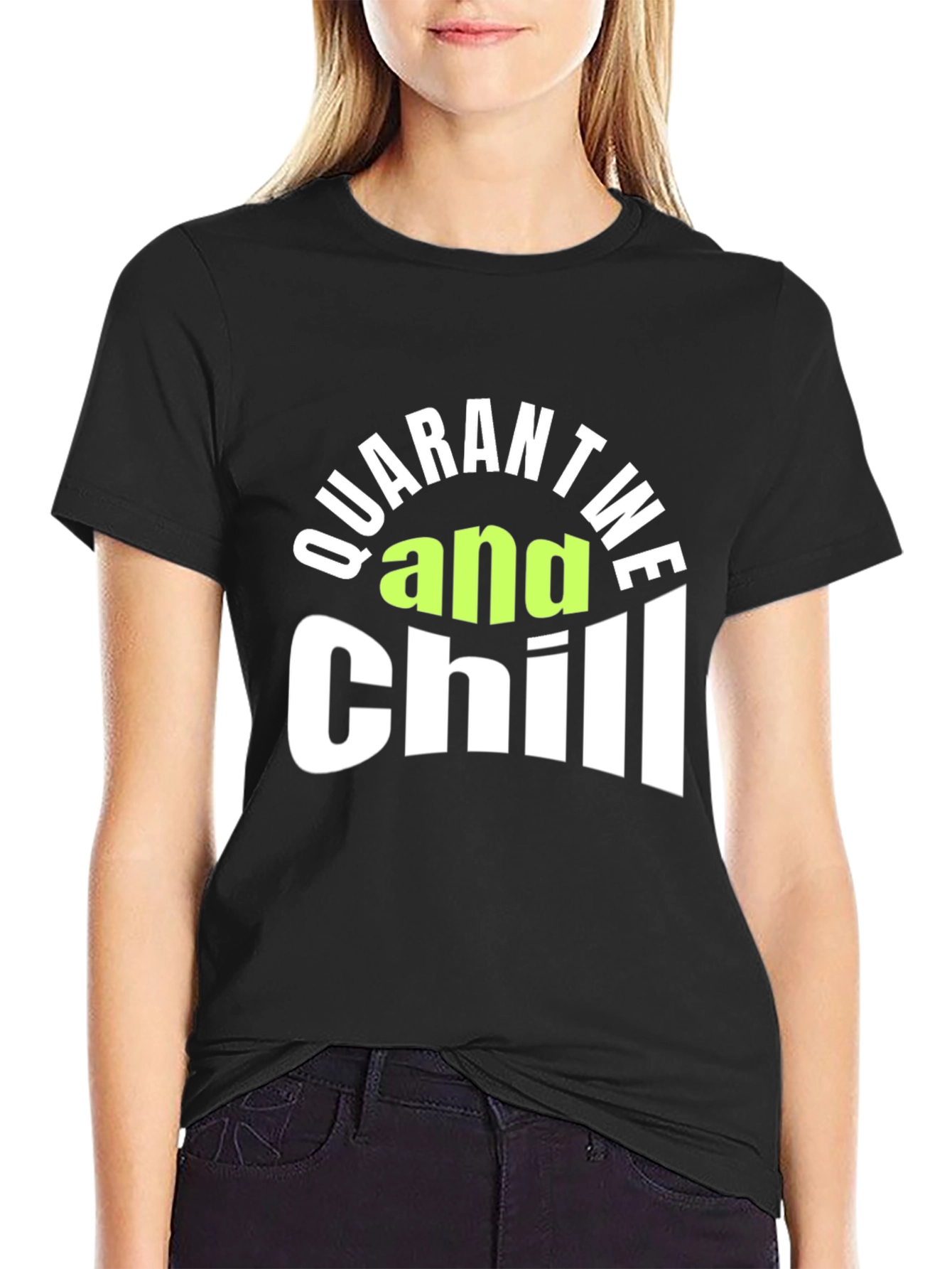 Quarantine and Chill Graphic Tee - Black