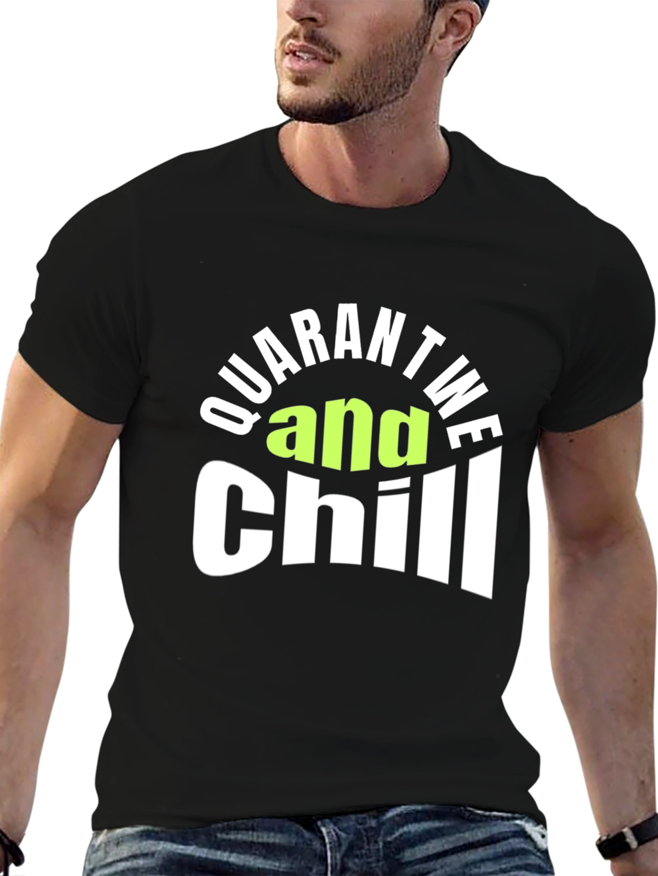 Quarantine and Chill Graphic Tee - Black