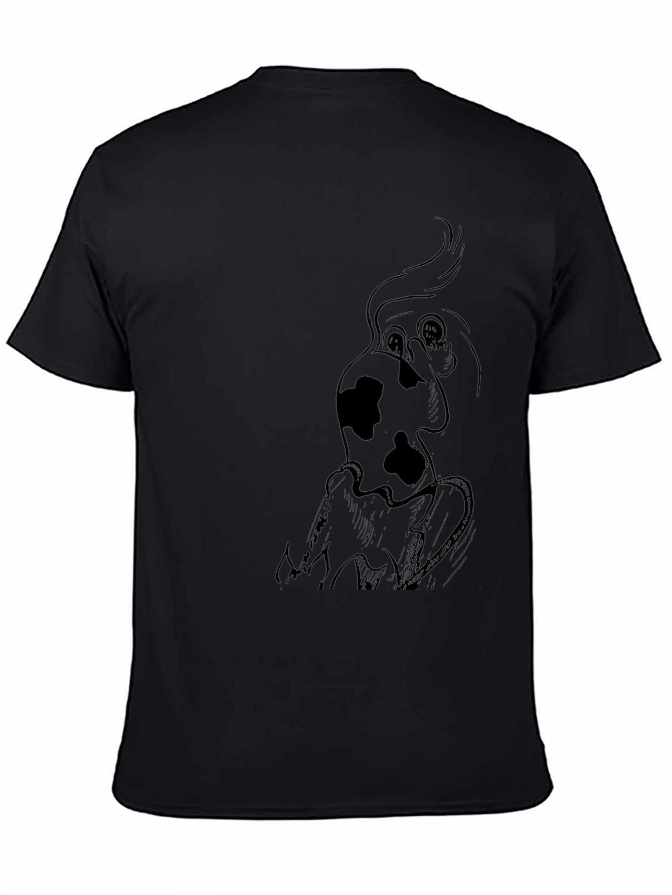 Cartoon Dog Graphic Black T-Shirt