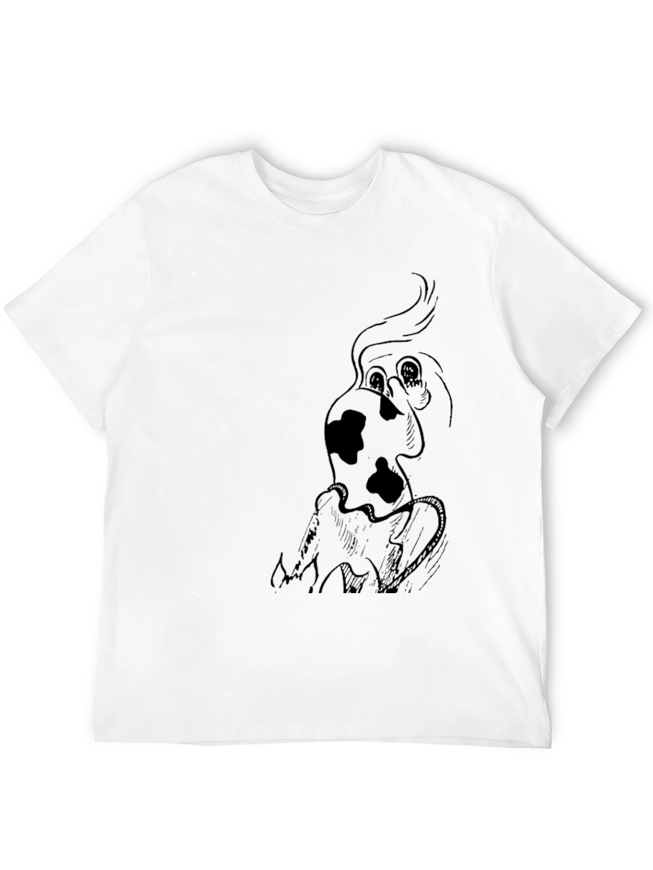 Cartoon Dog Graphic Black T-Shirt