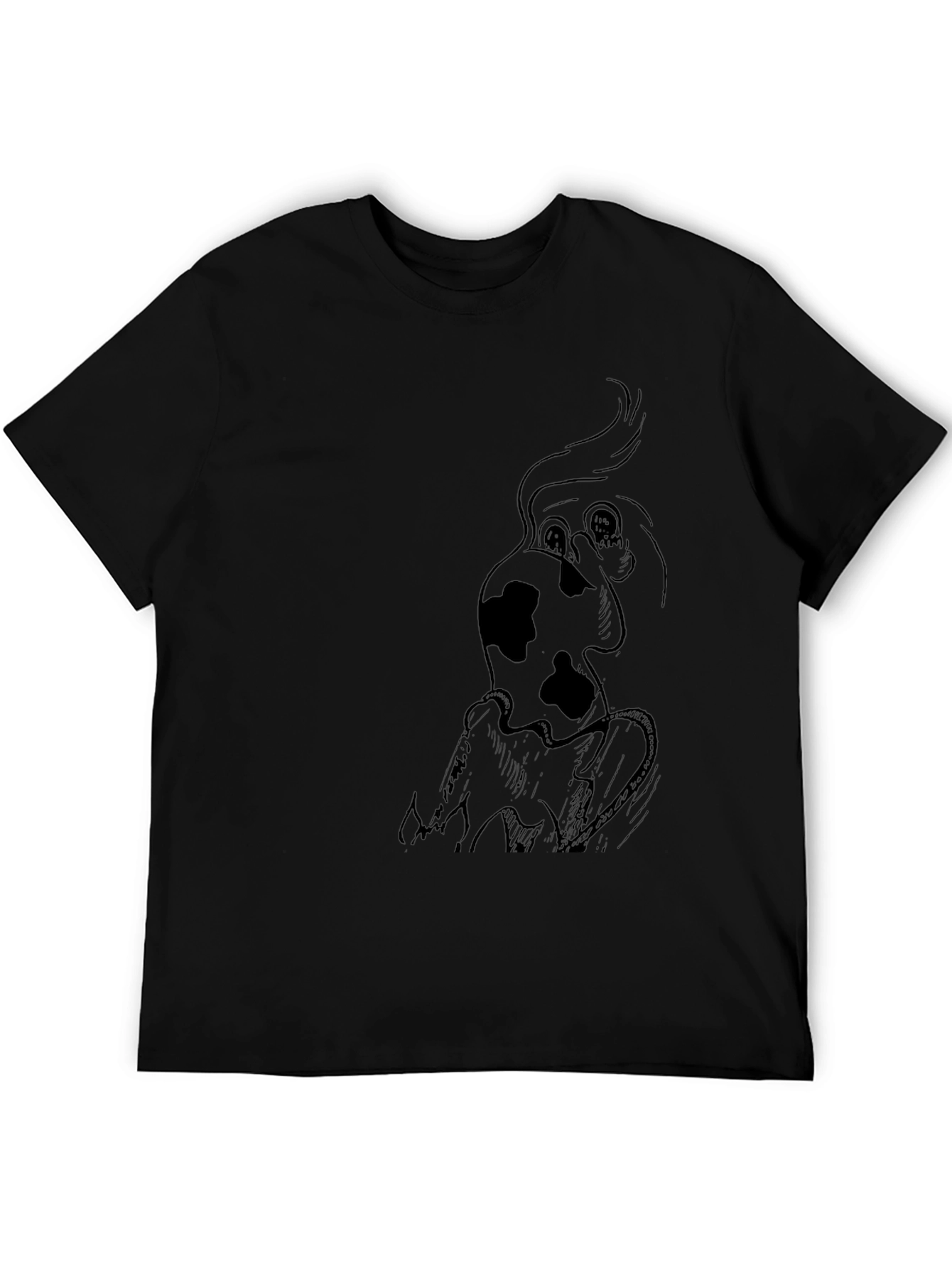 Cartoon Dog Graphic Black T-Shirt