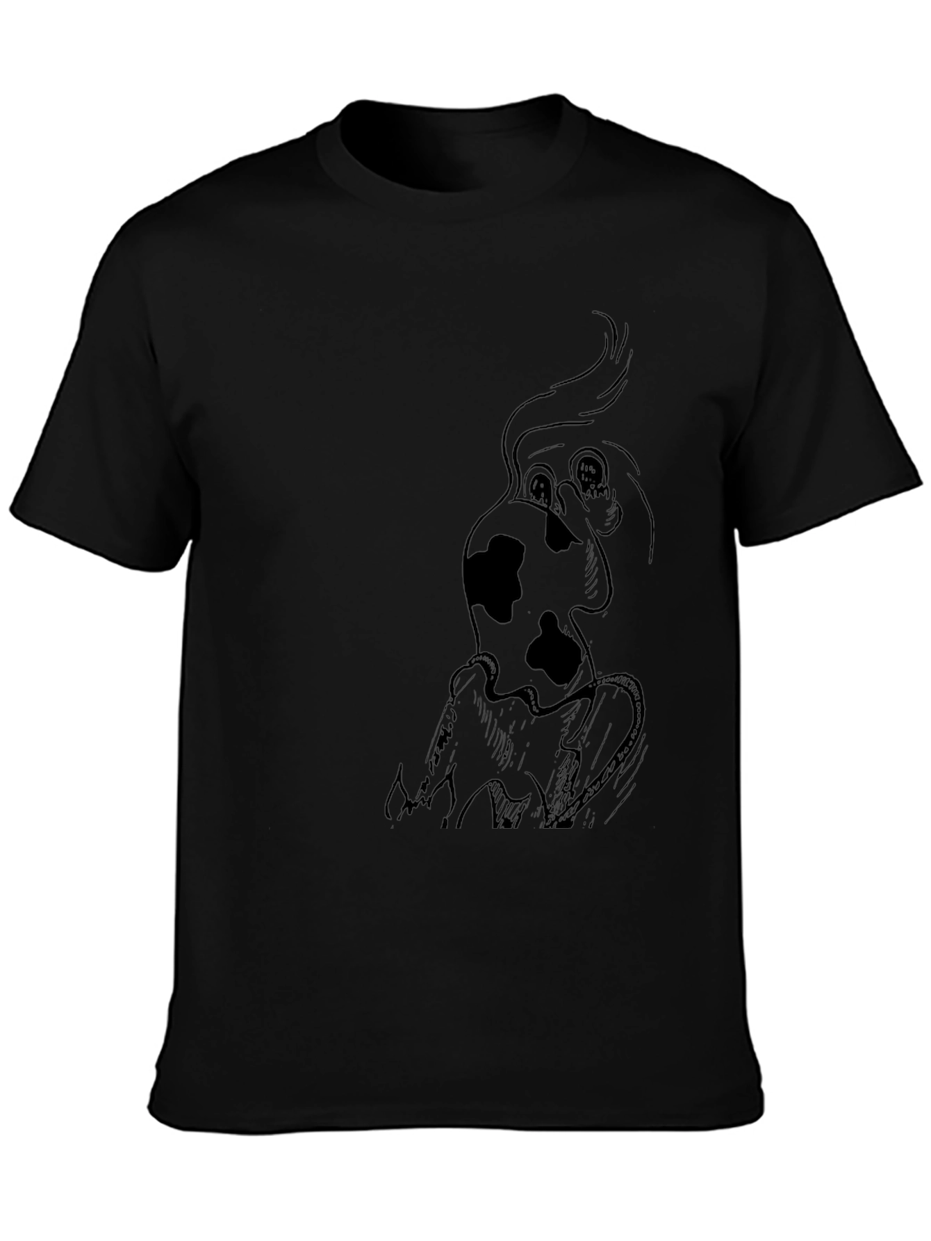 Cartoon Dog Graphic Black T-Shirt
