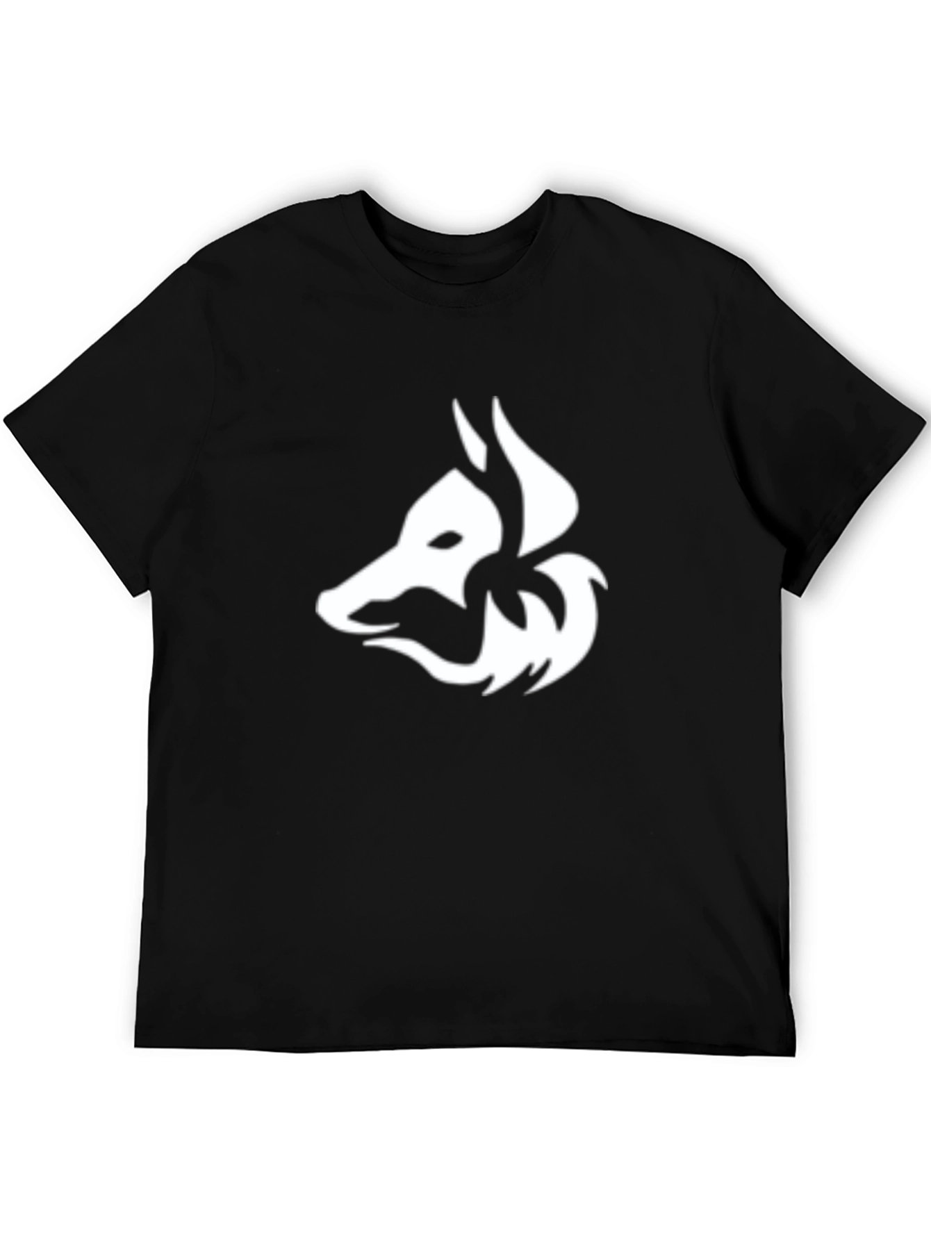 Black Tee with White Fox Graphic