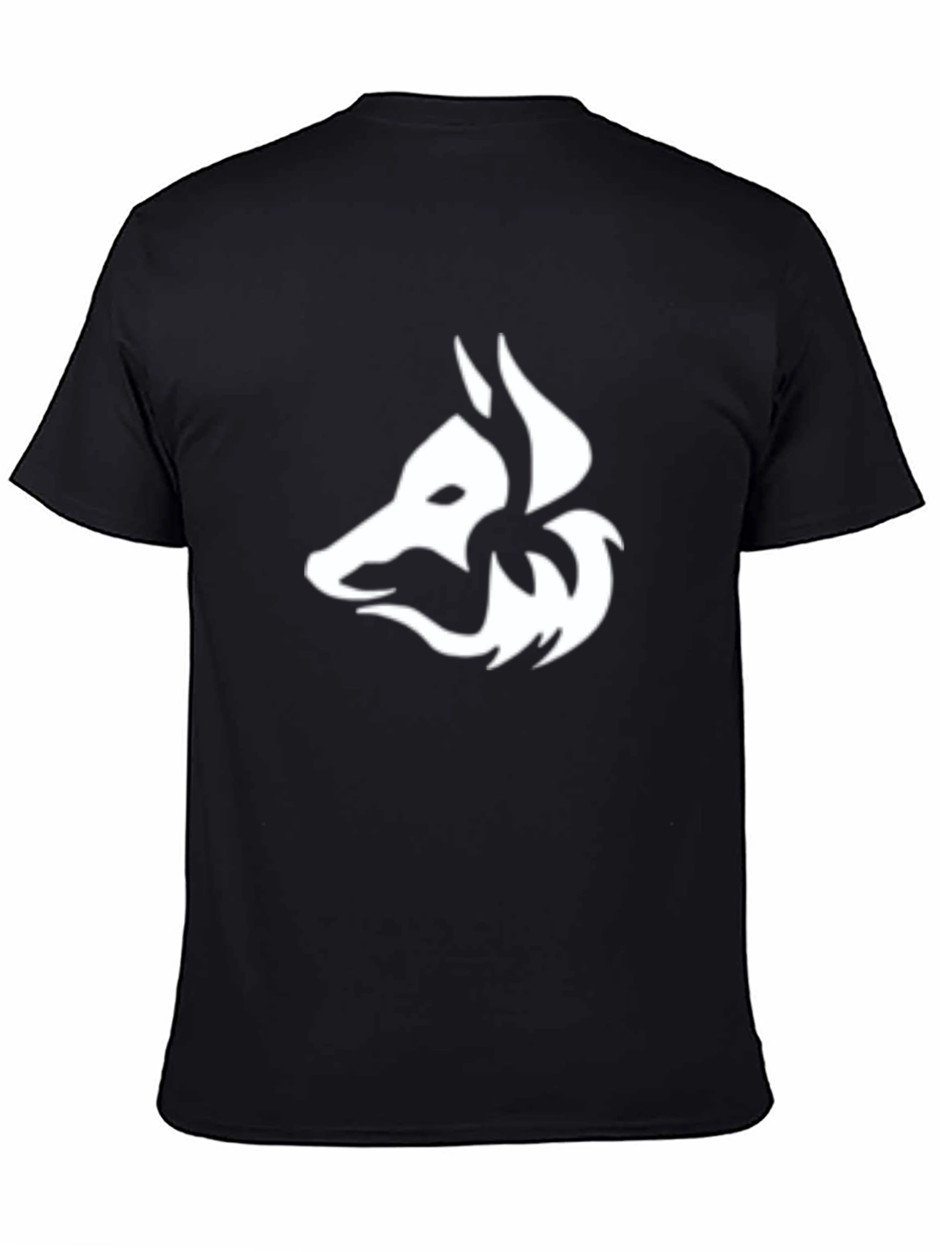 Black Tee with White Fox Graphic