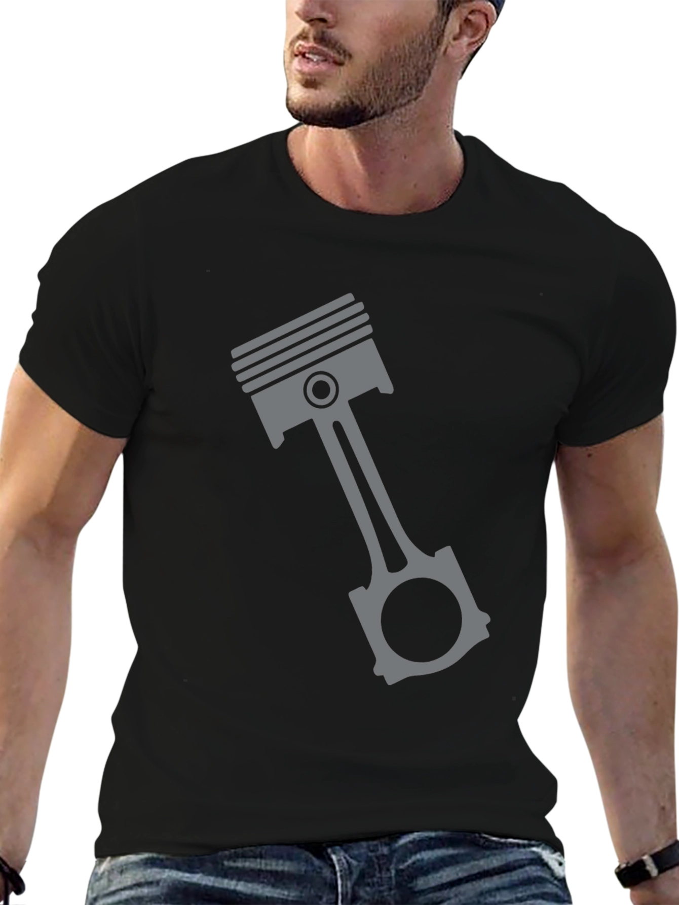Piston Graphic Tee - Black Engine Enthusiast T-Shirt