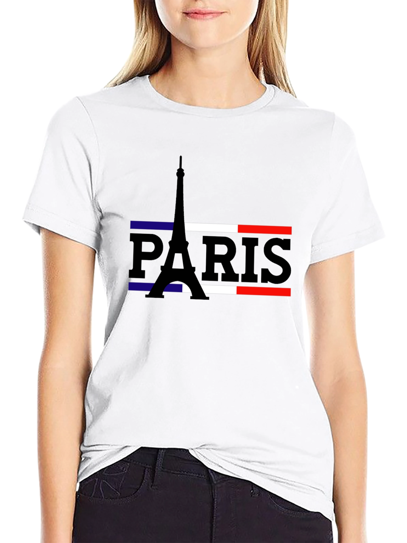 Paris Eiffel Tower Flag Graphic T-Shirt