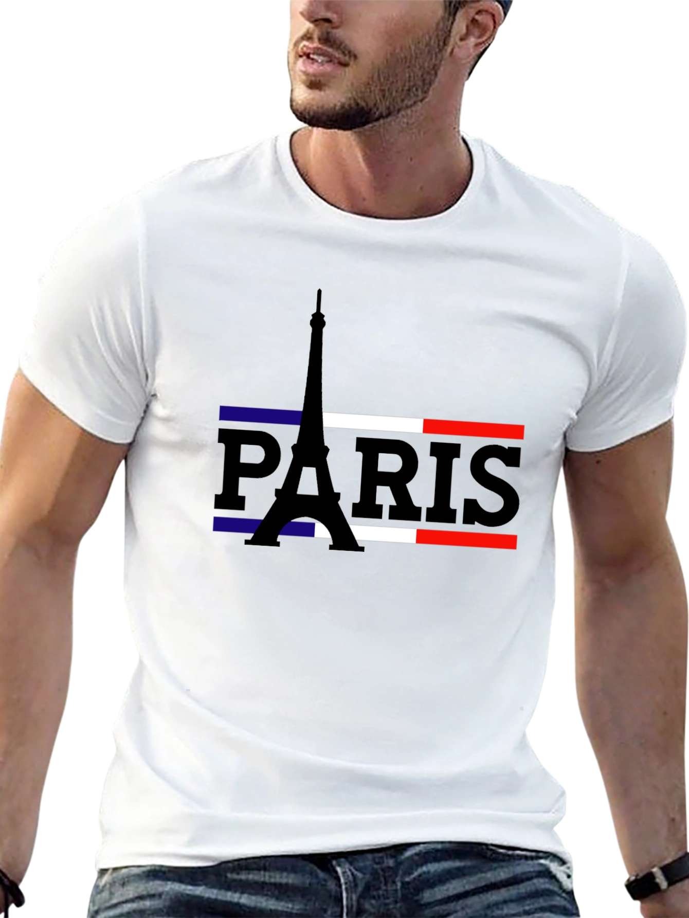 Paris Eiffel Tower Flag Graphic T-Shirt
