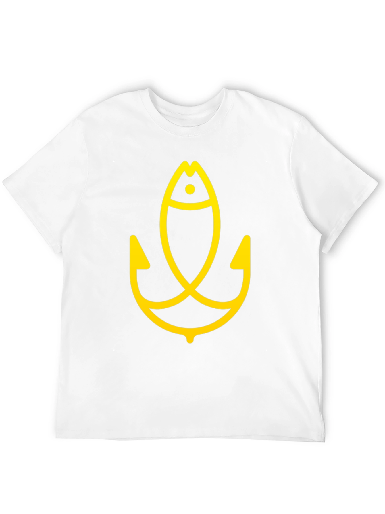 Unique Fish Hook Graphic Tee - Black