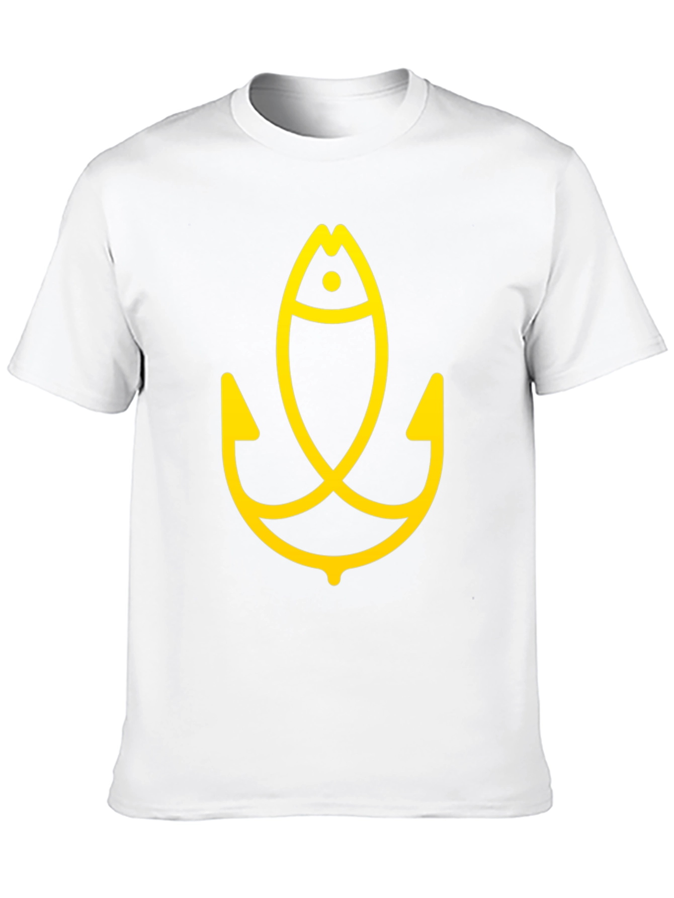 Unique Fish Hook Graphic Tee - Black
