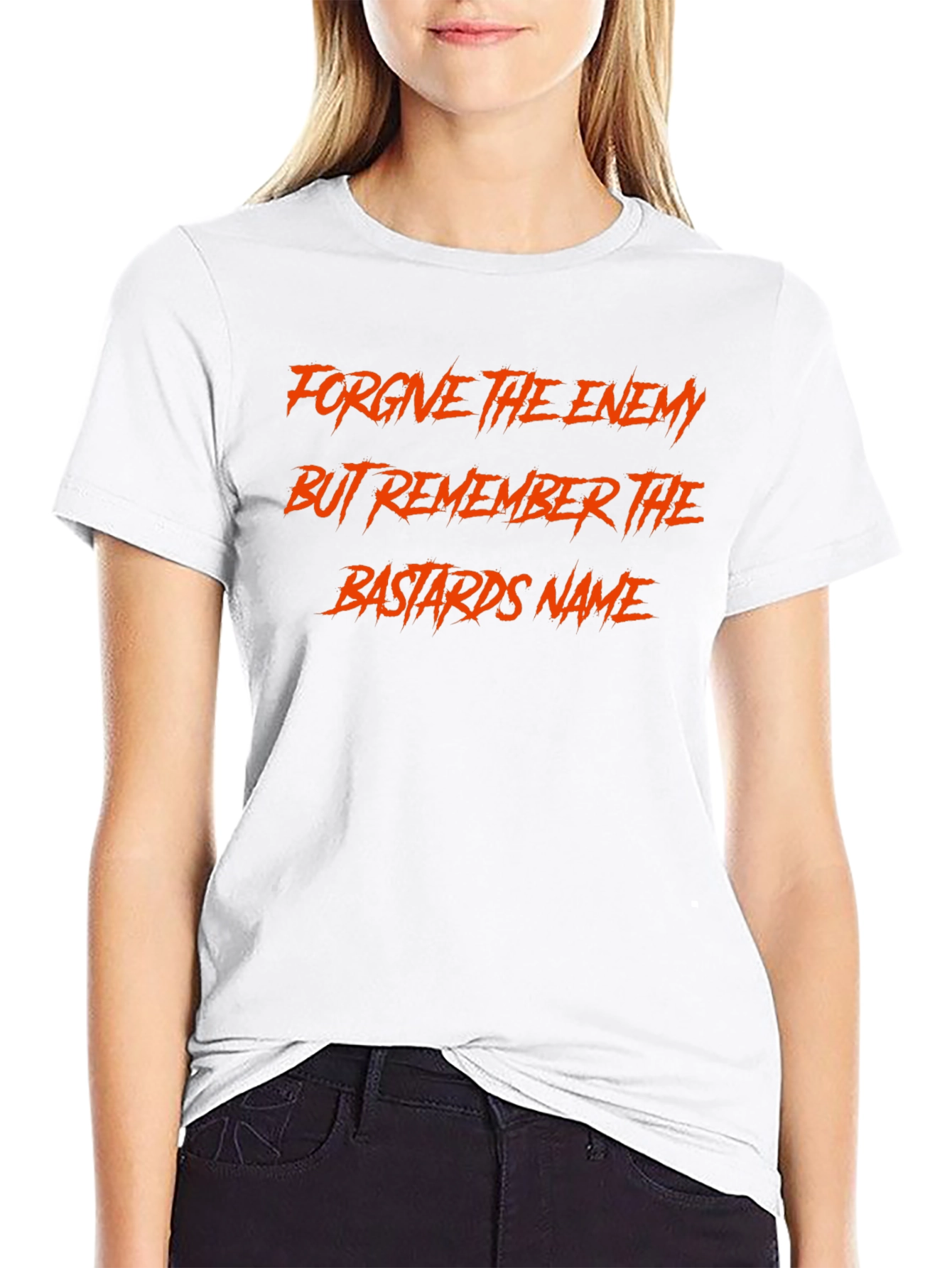 Forgive Enemy Remember Name Graphic T-Shirt