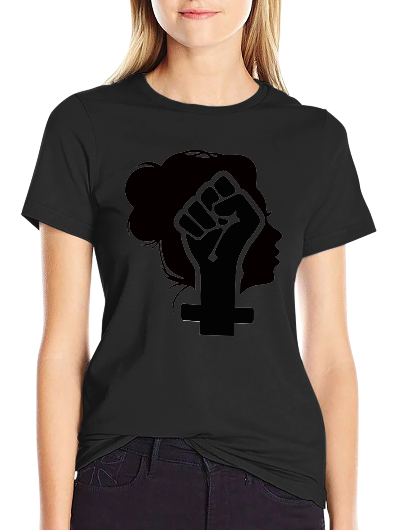 Feminist Fist T-Shirt - Womens Rights Black Tee