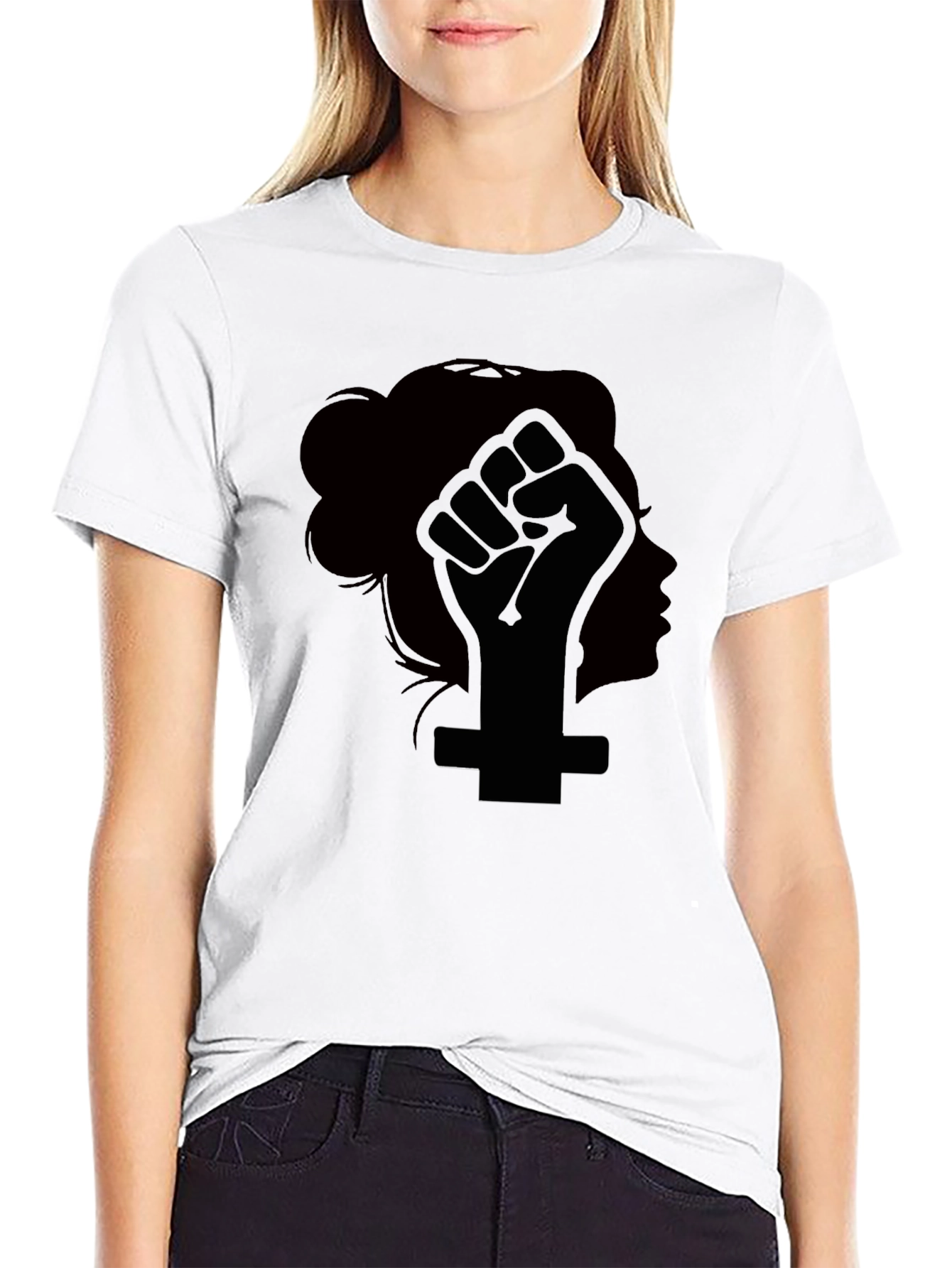 Feminist Fist T-Shirt - Womens Rights Black Tee