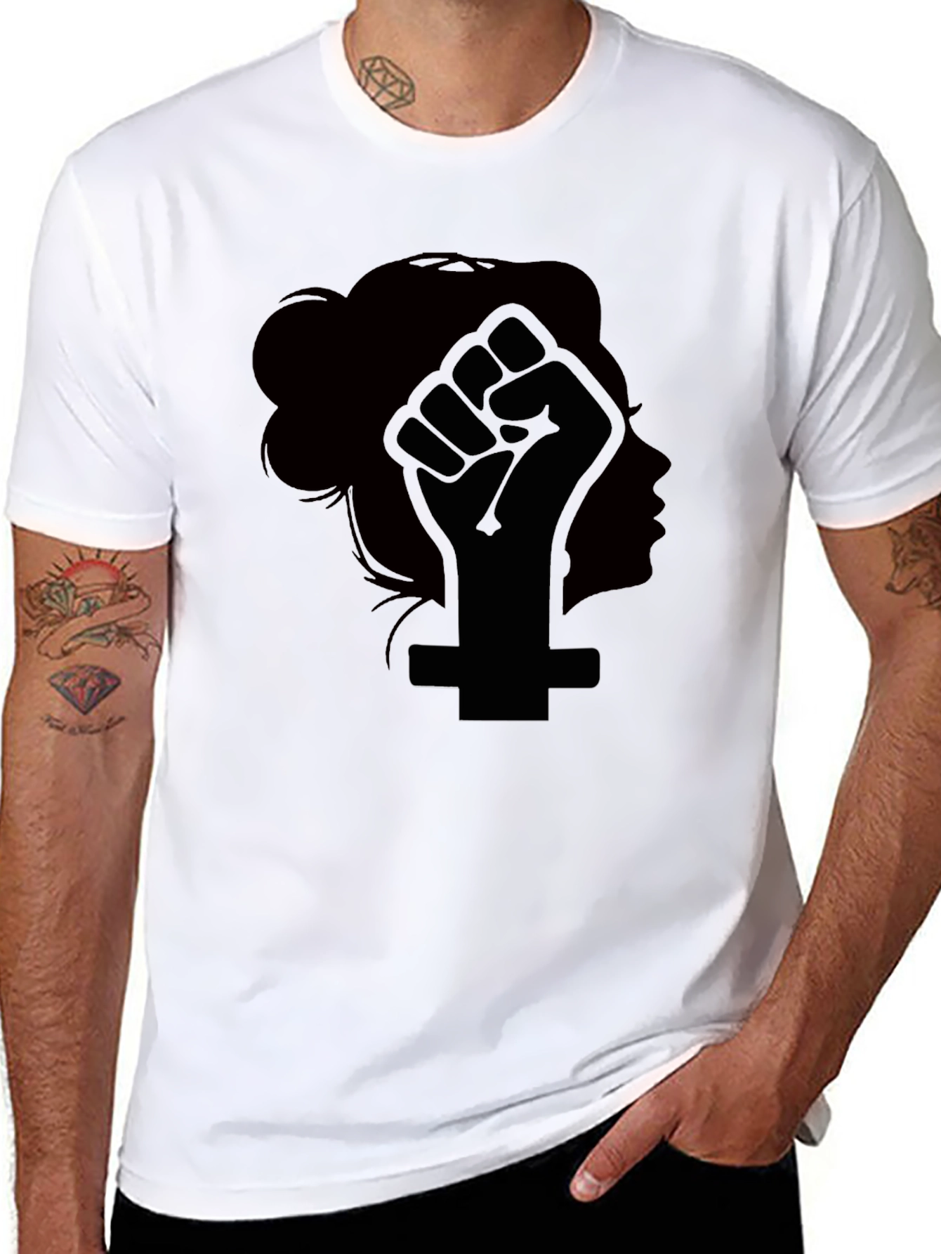 Feminist Fist T-Shirt - Womens Rights Black Tee