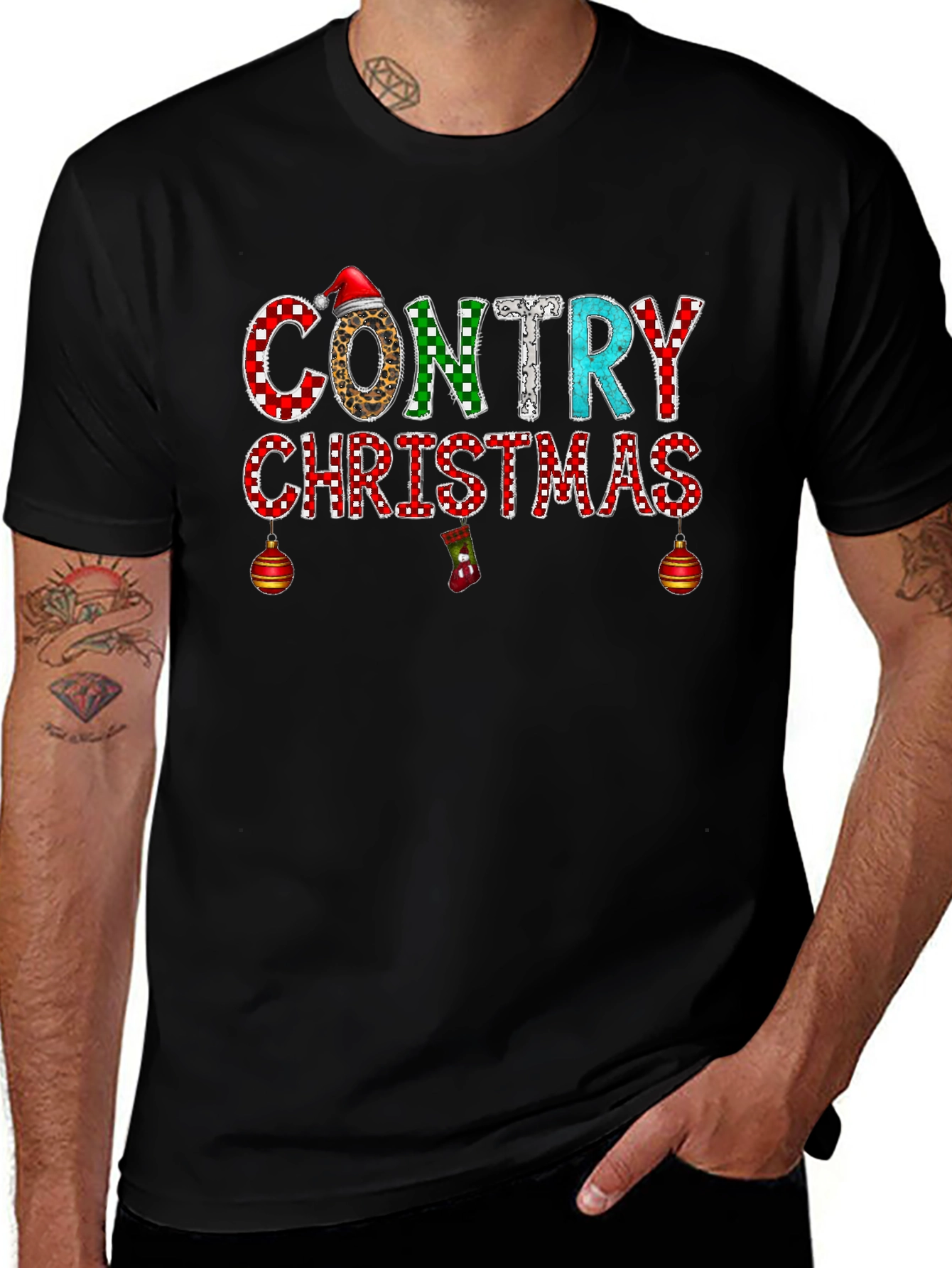 Country Christmas Graphic Tee Shirt