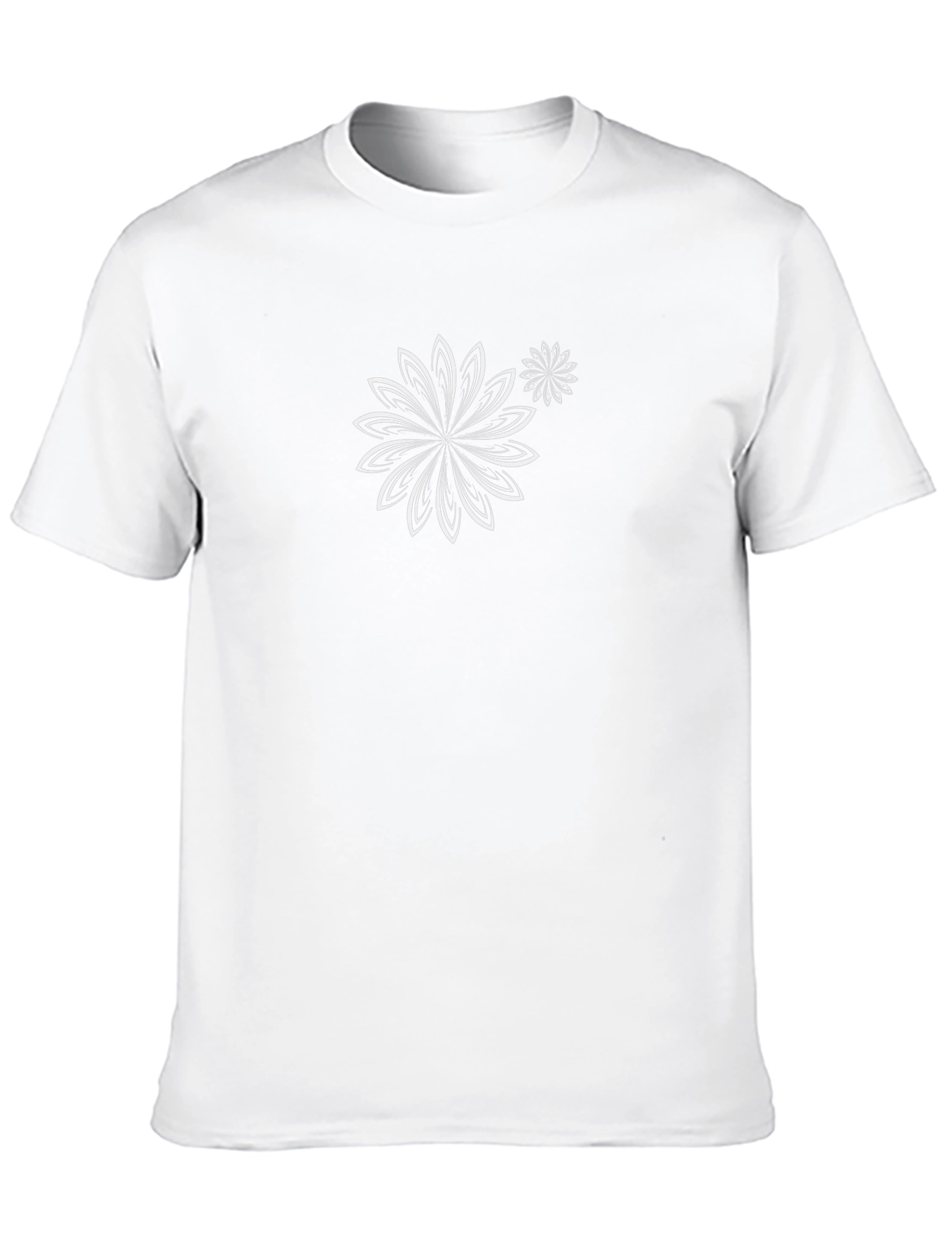Black Tee with Floral Graphic Print
