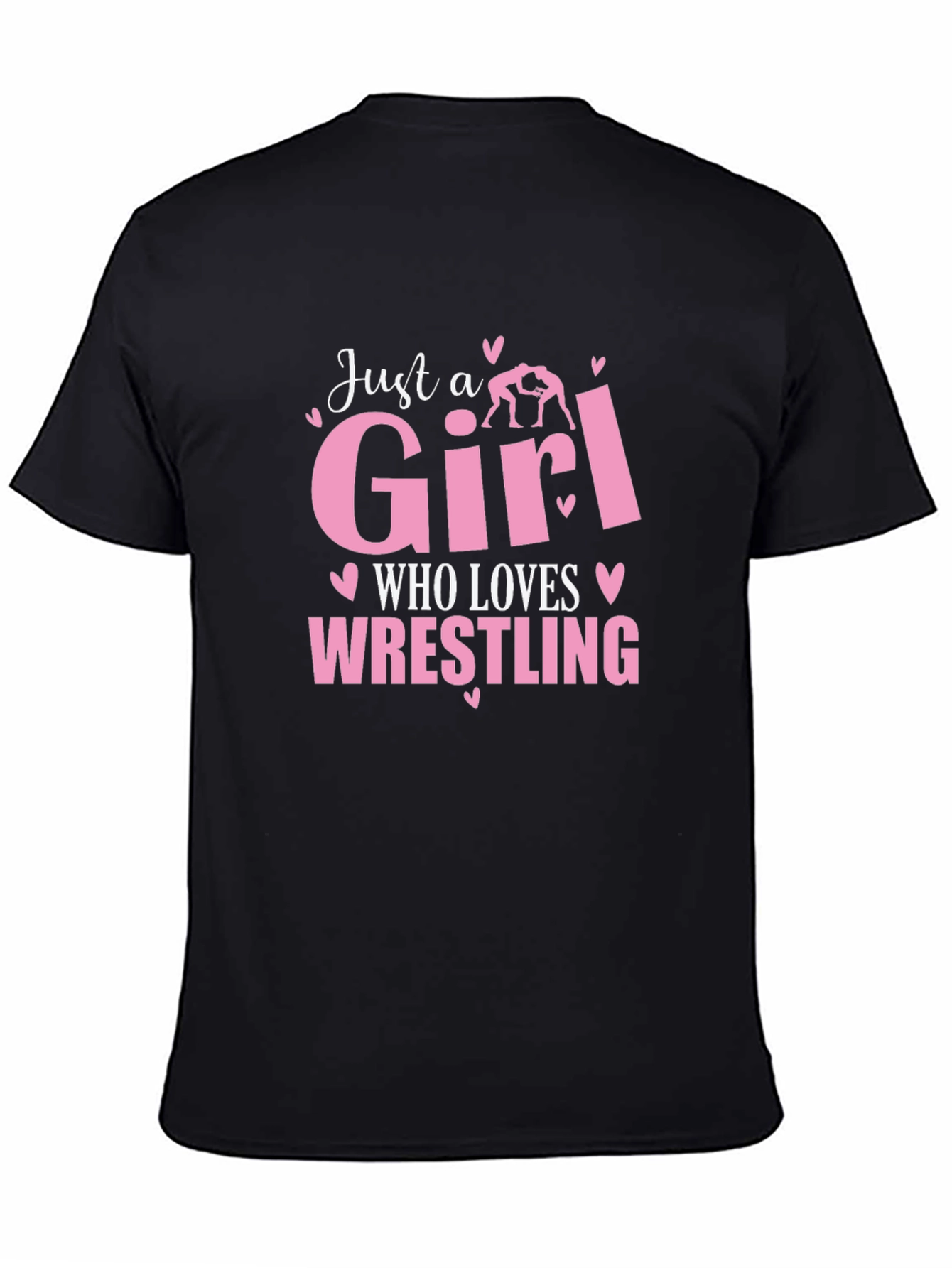 Girl Who Loves Wrestling Black T-Shirt