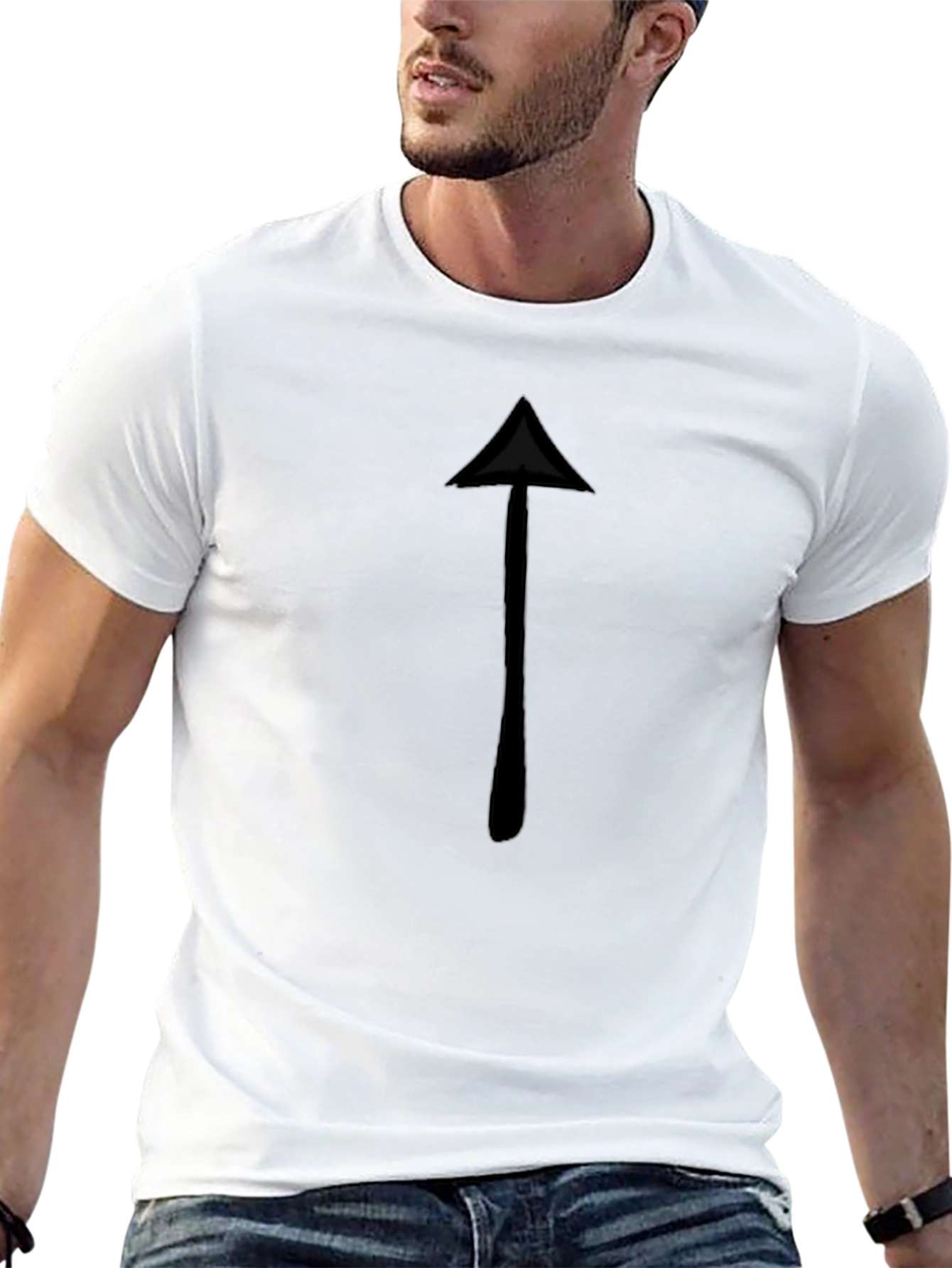 Up Arrow Black T-Shirt - Casual & Comfortable