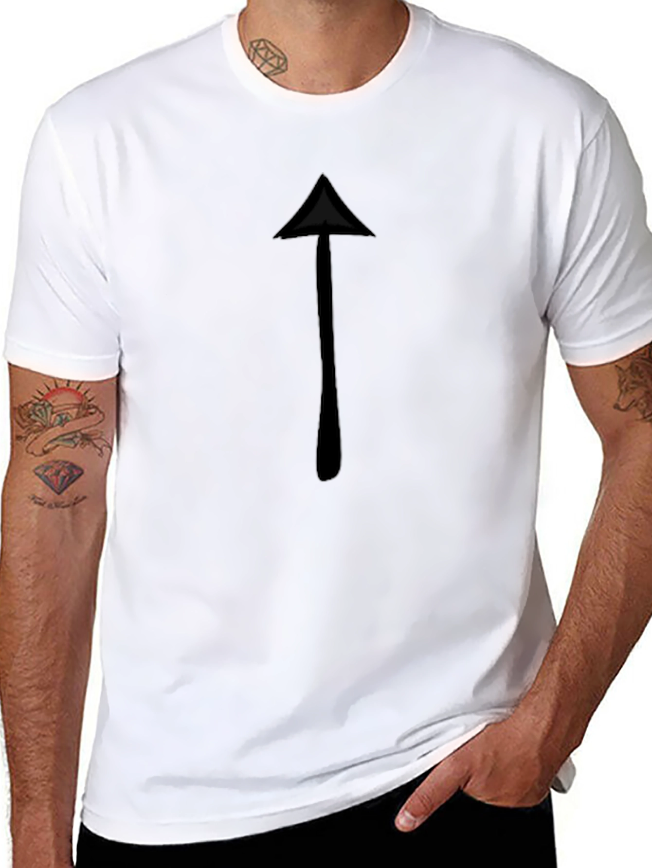 Up Arrow Black T-Shirt - Casual & Comfortable
