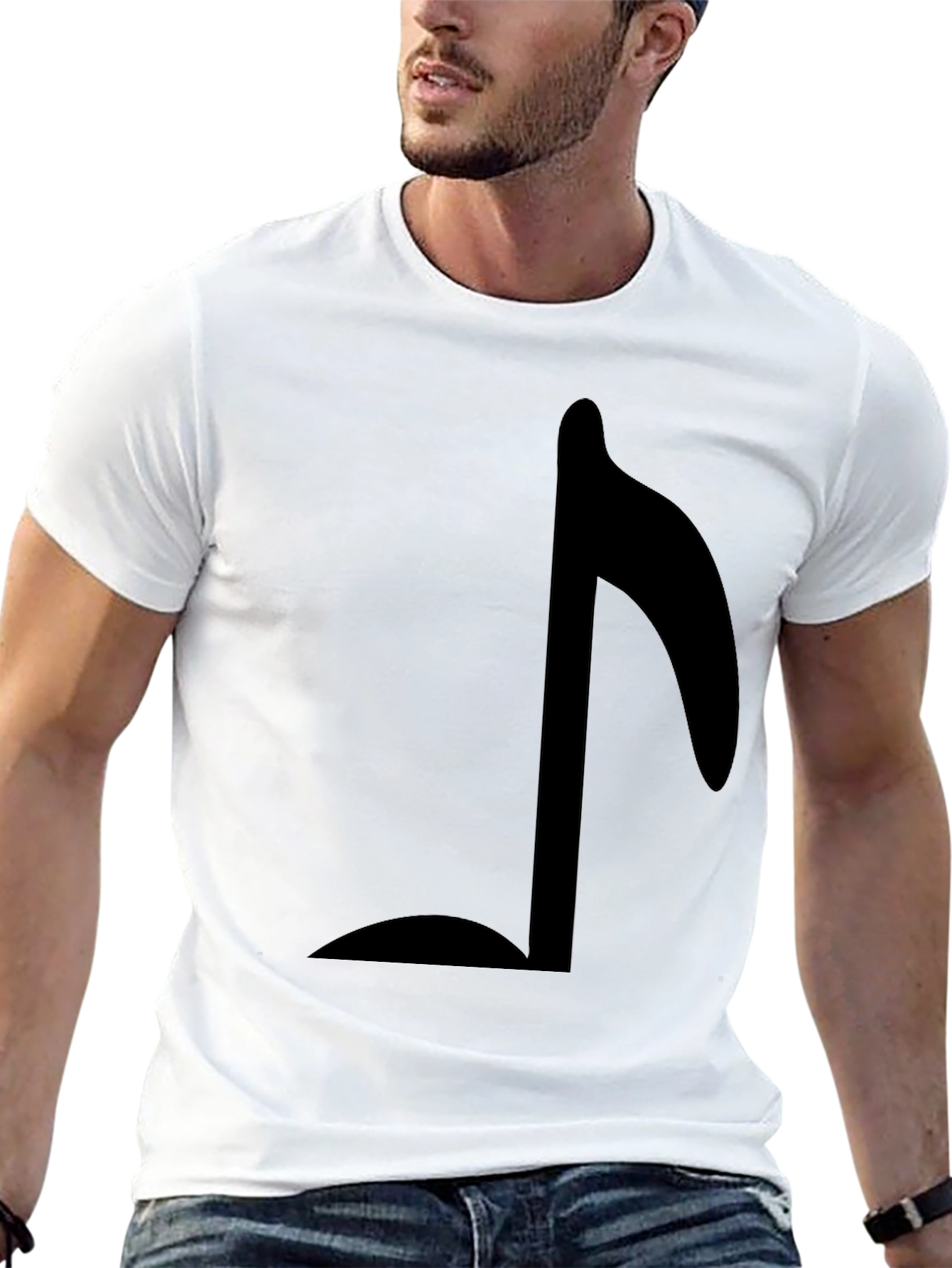 Musical Note Graphic T-Shirt - Black