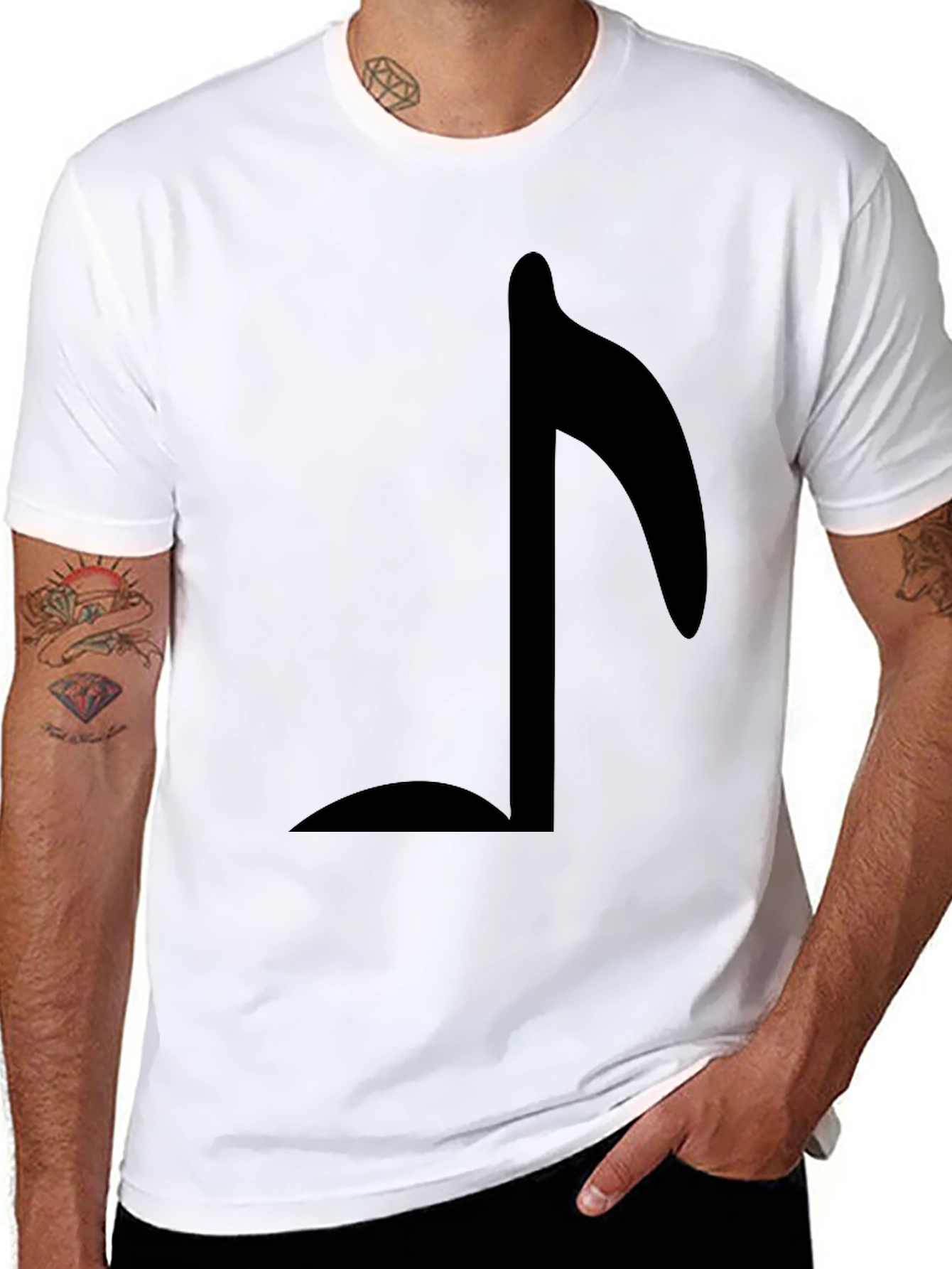 Musical Note Graphic T-Shirt - Black