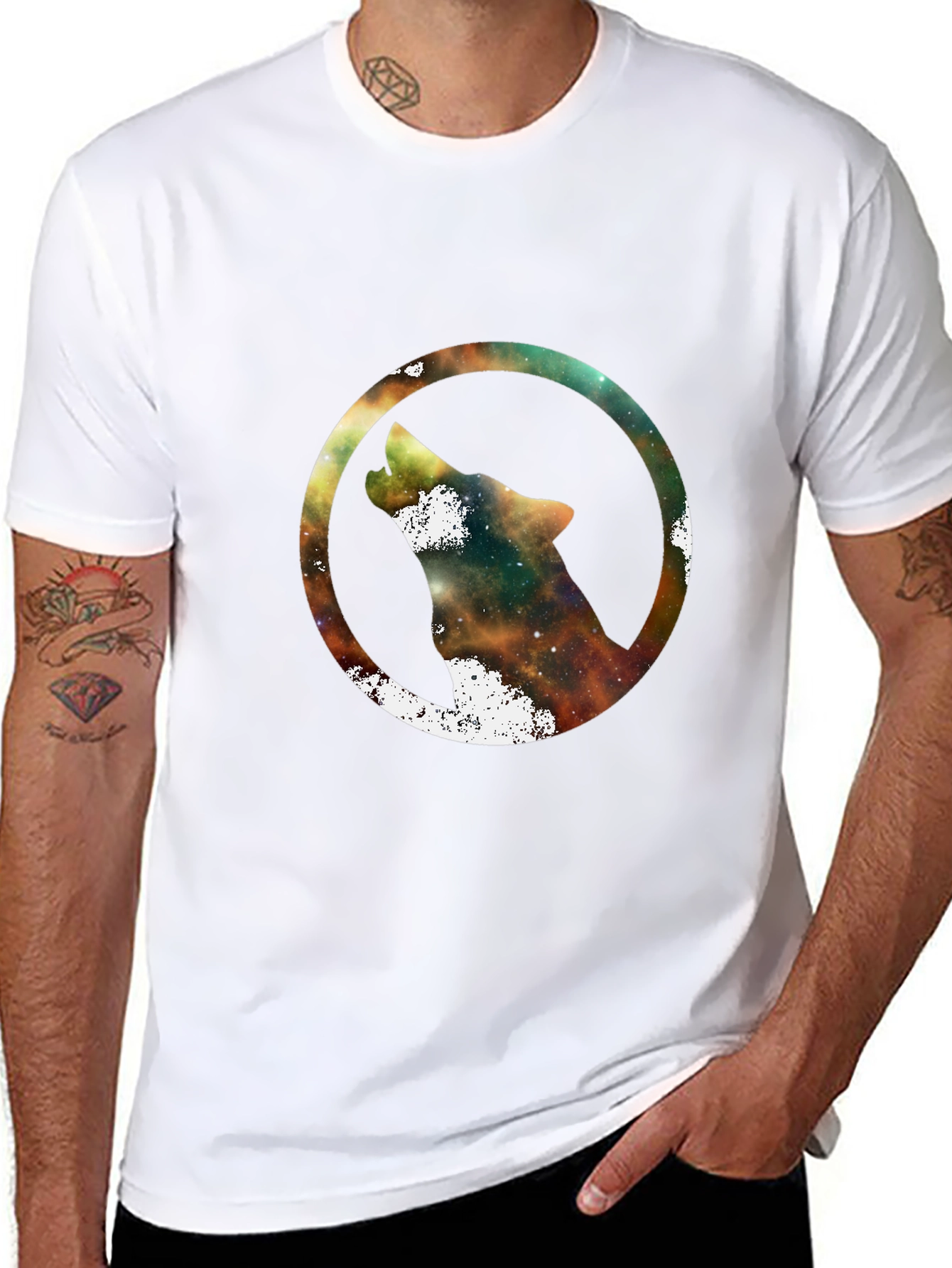 Galaxy Wolf T-Shirt - Stylish Black Tee