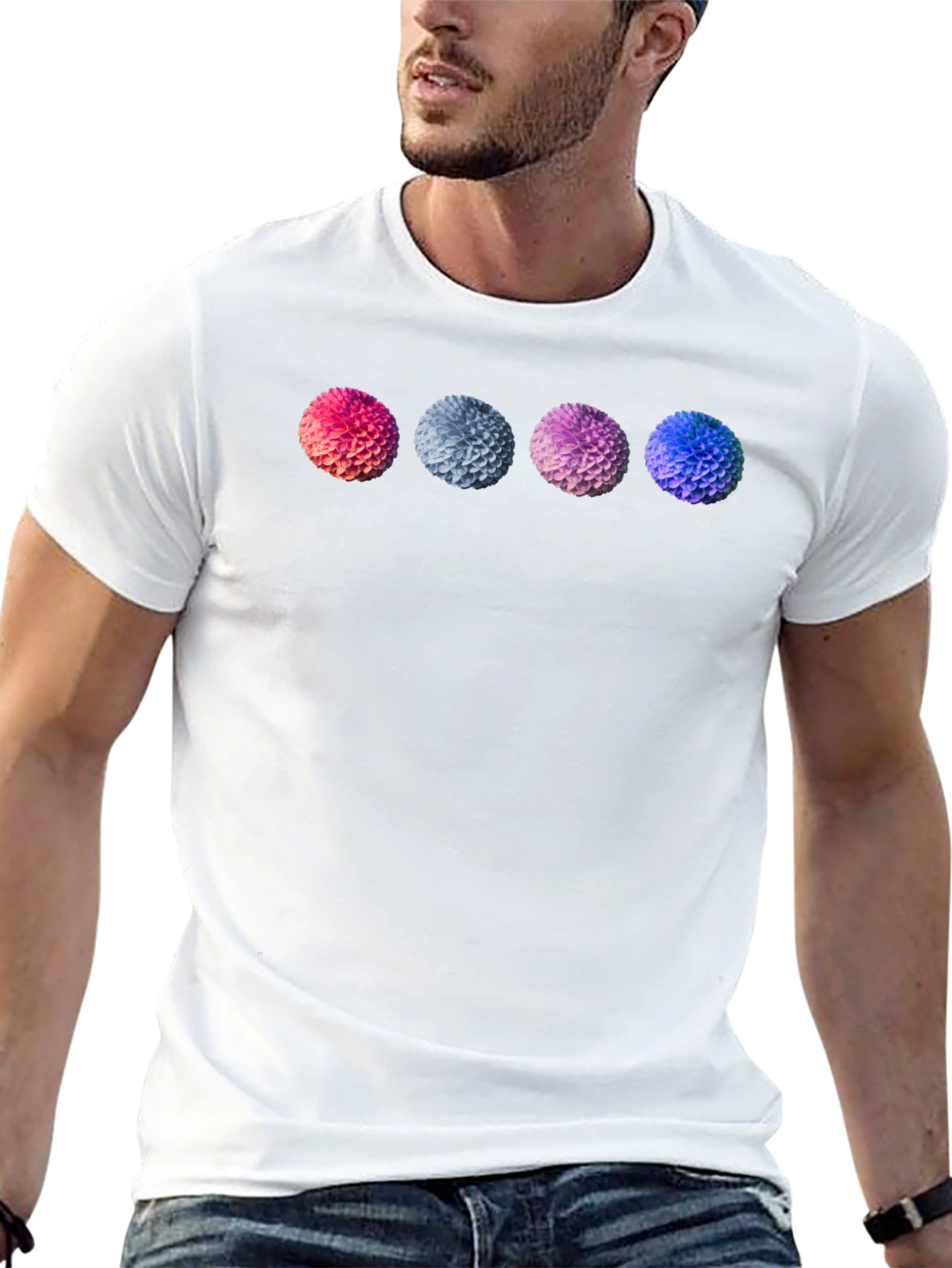 Floral Sphere T-Shirt - Graphic Print Tee