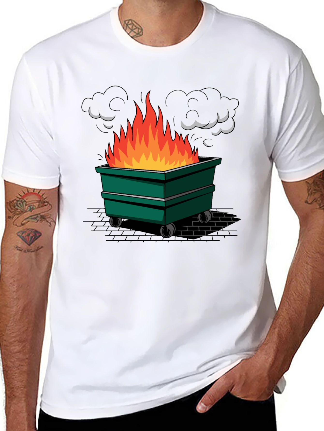 Dumpster Fire Graphic Tee - Novelty Design