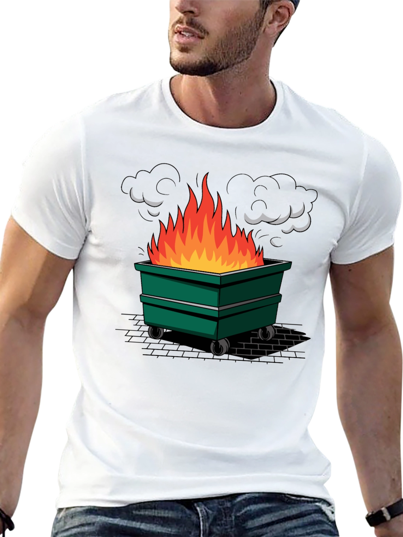 Dumpster Fire Graphic Tee - Novelty Design