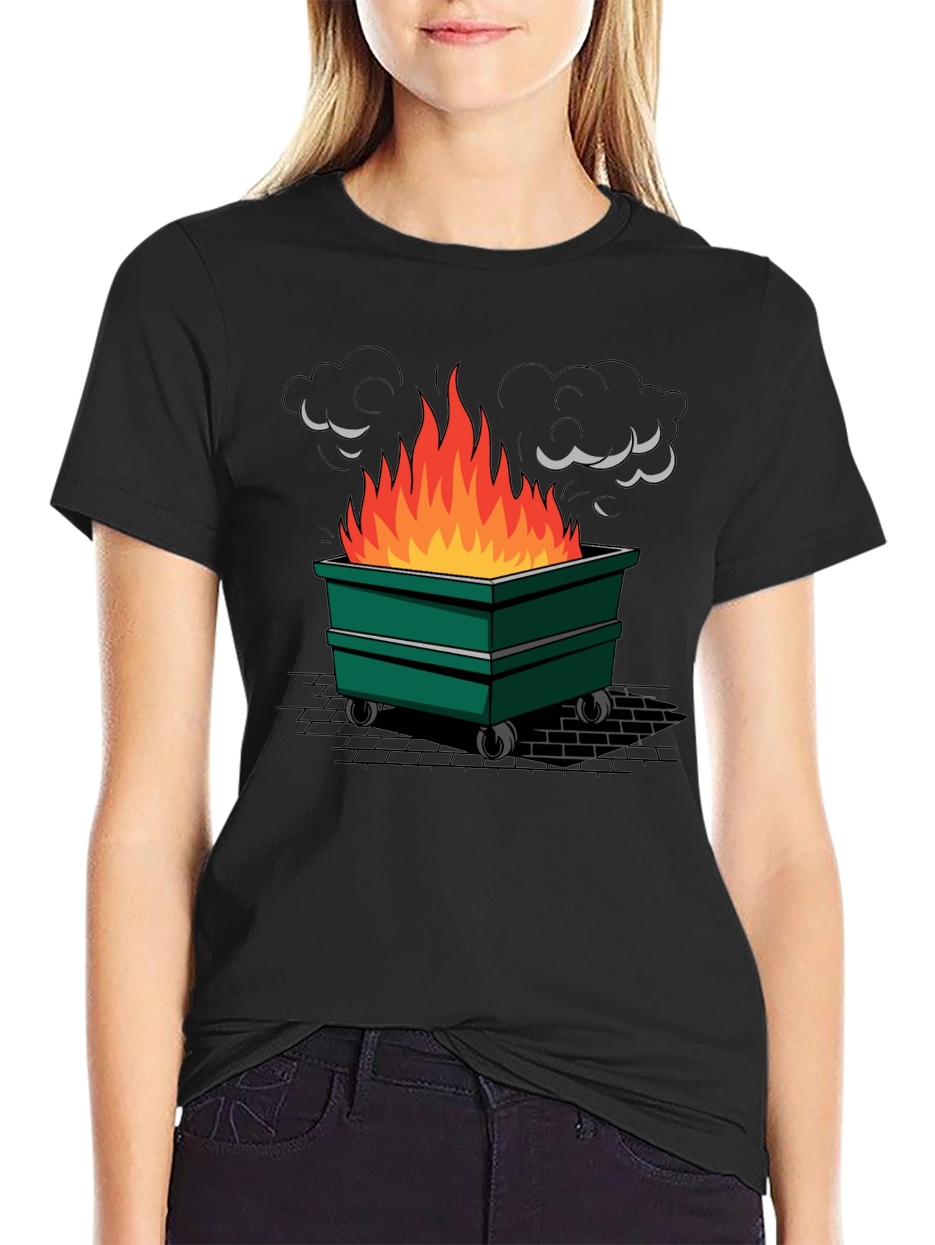 Dumpster Fire Graphic Tee - Novelty Design