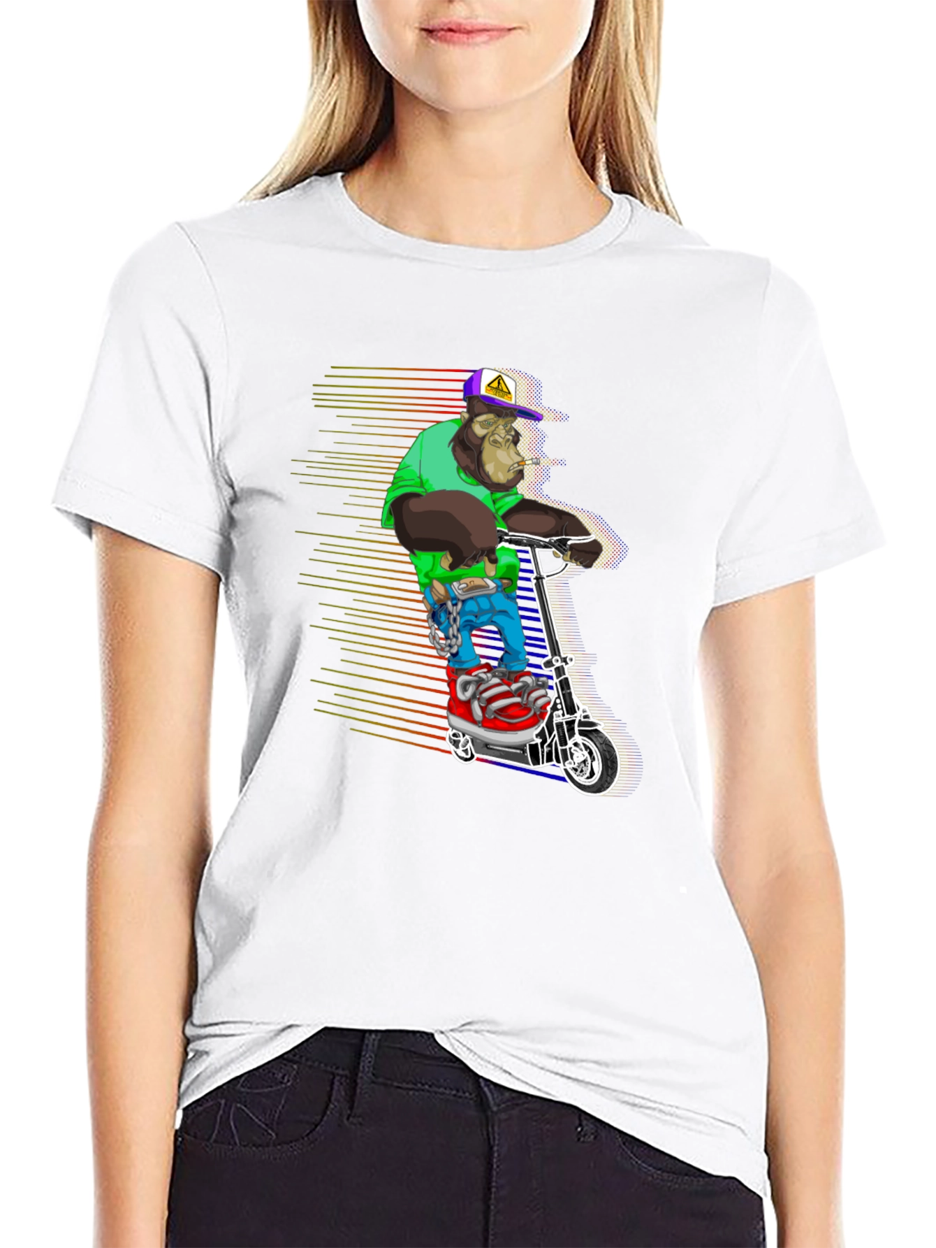 Cool Ape Scooter Graphic Tee - Black