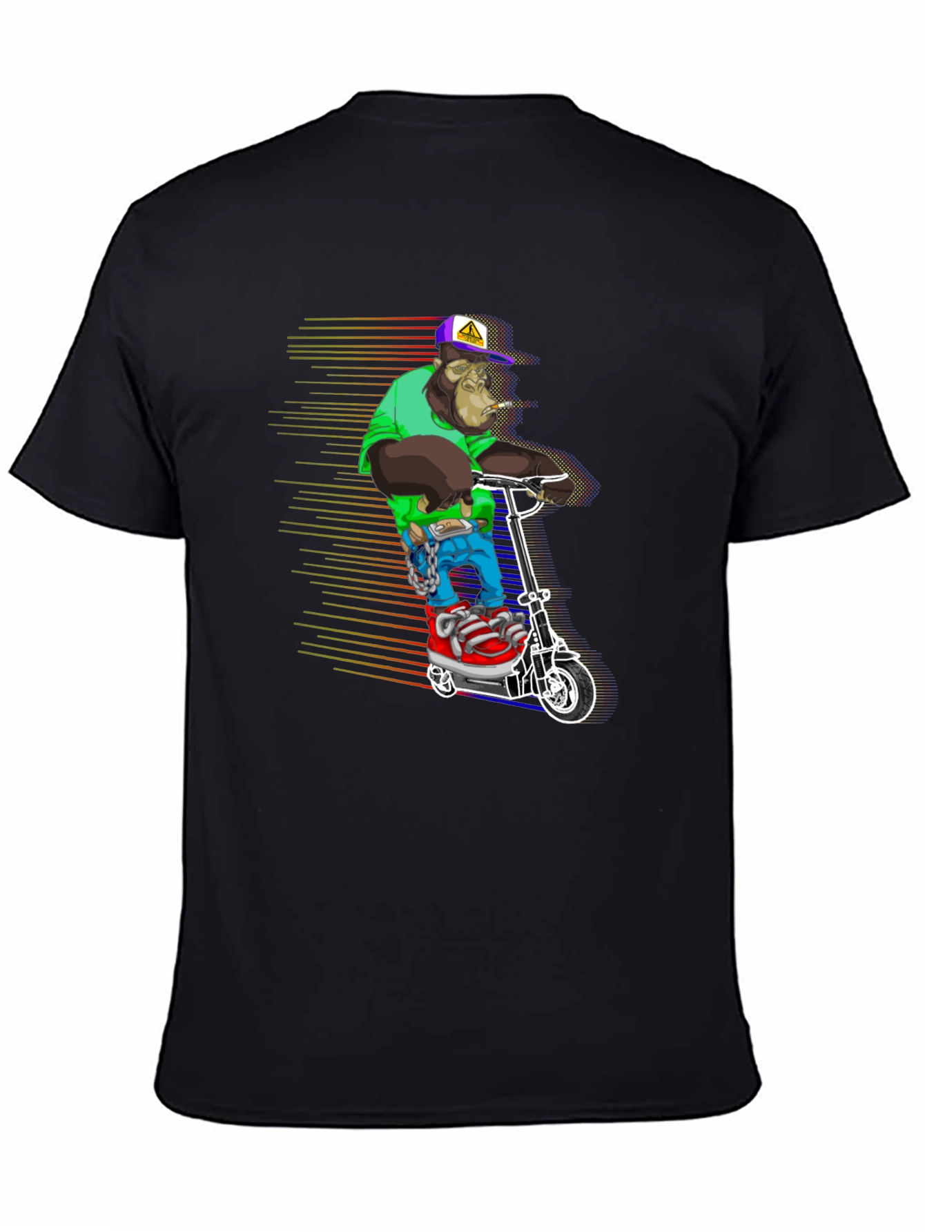 Cool Ape Scooter Graphic Tee - Black