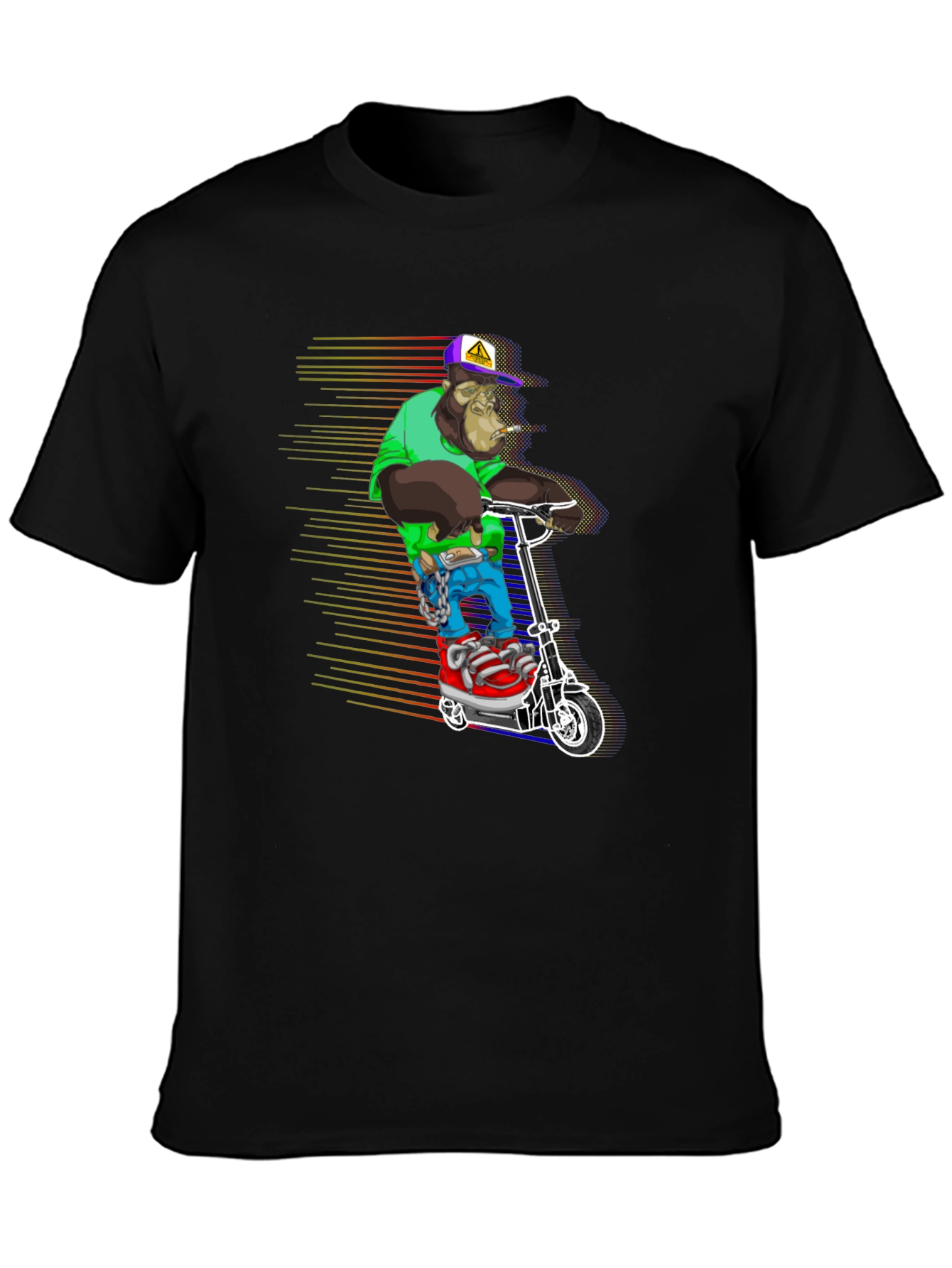 Cool Ape Scooter Graphic Tee - Black
