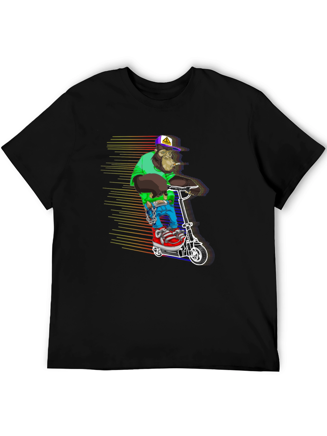 Cool Ape Scooter Graphic Tee - Black