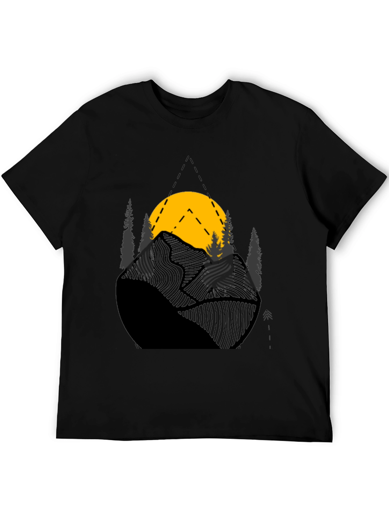 Mountain Sunset Graphic Tee - Black Cotton Blend