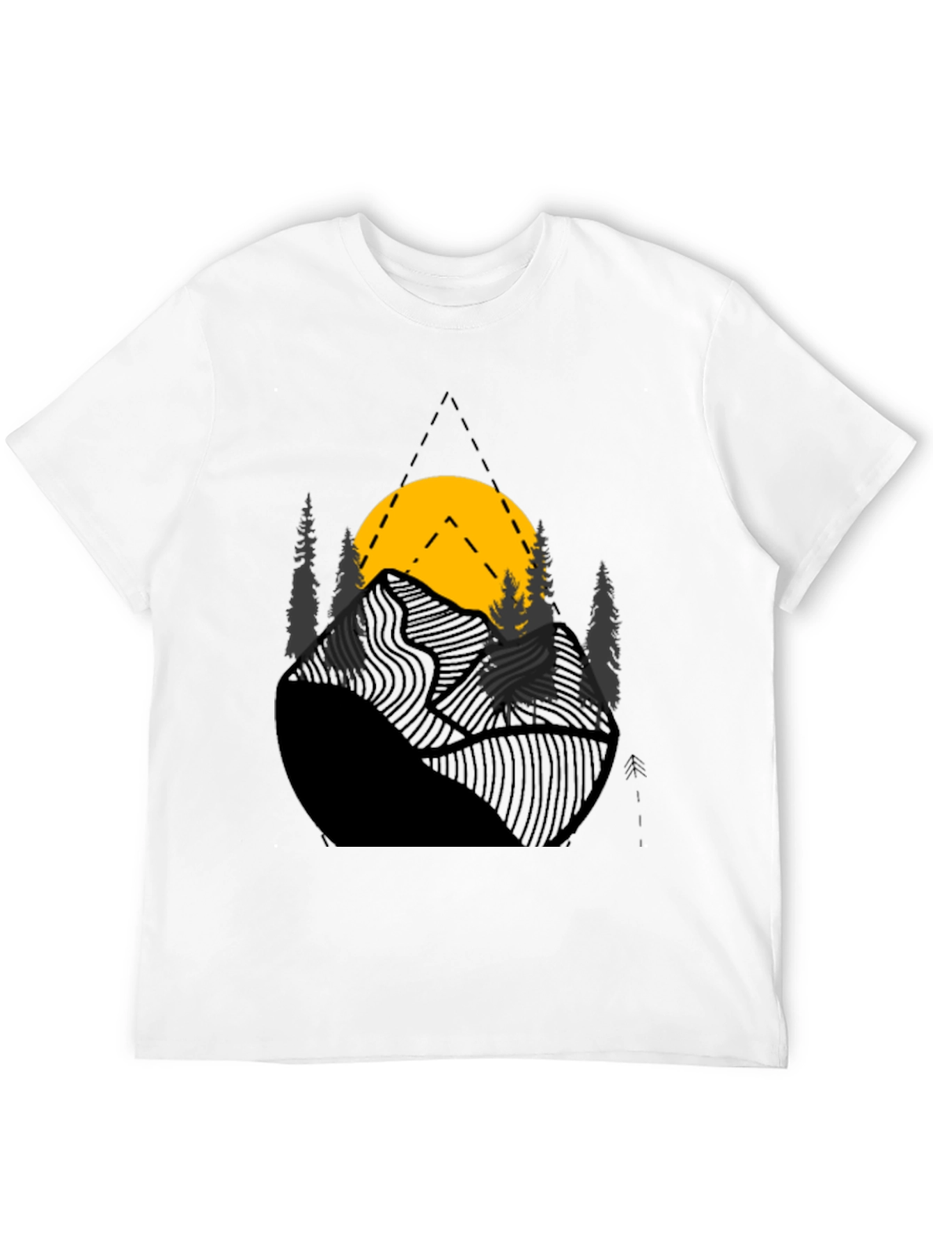 Mountain Sunset Graphic Tee - Black Cotton Blend
