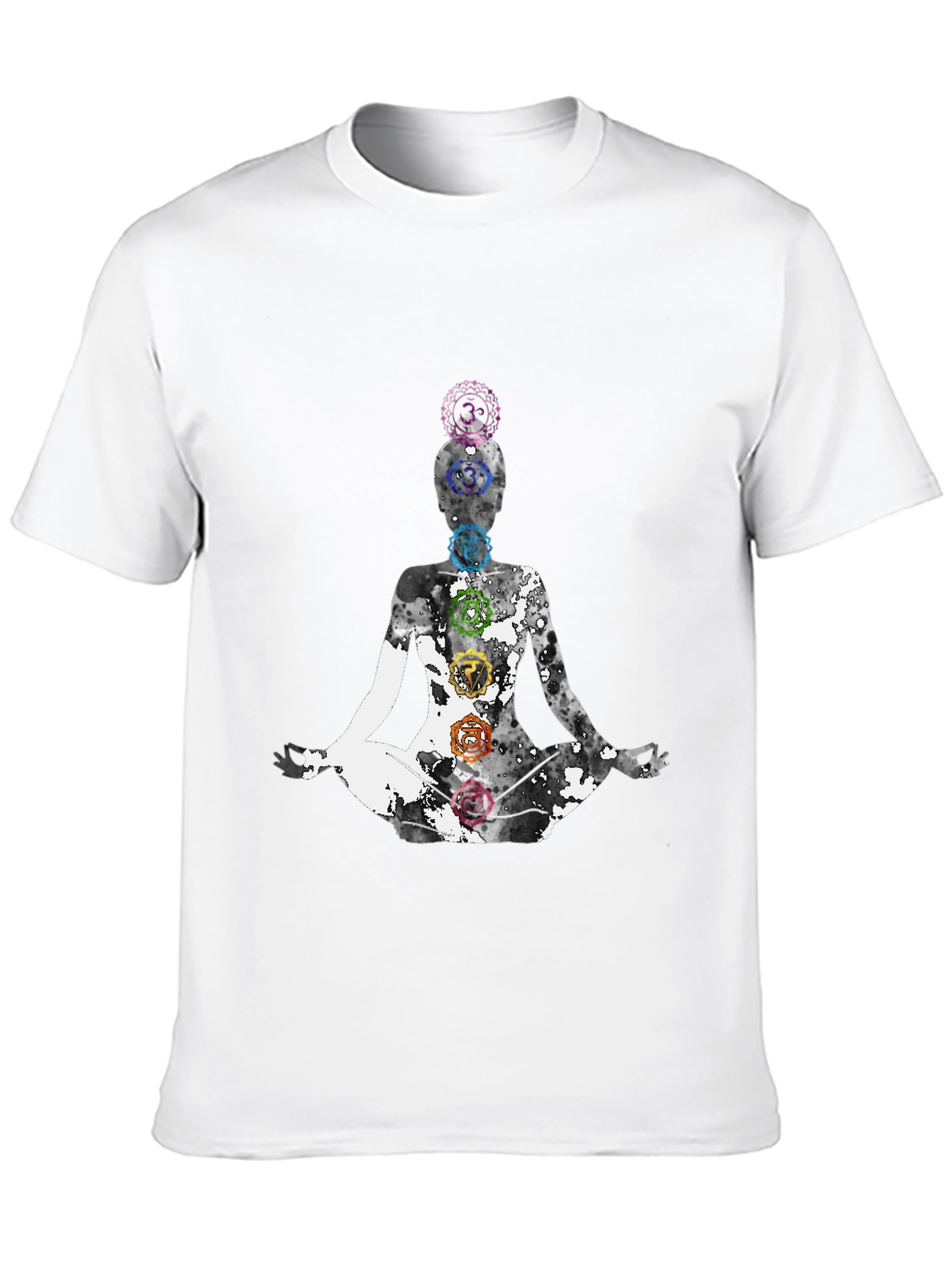 Chakra Yoga Meditation Graphic Tee - Black