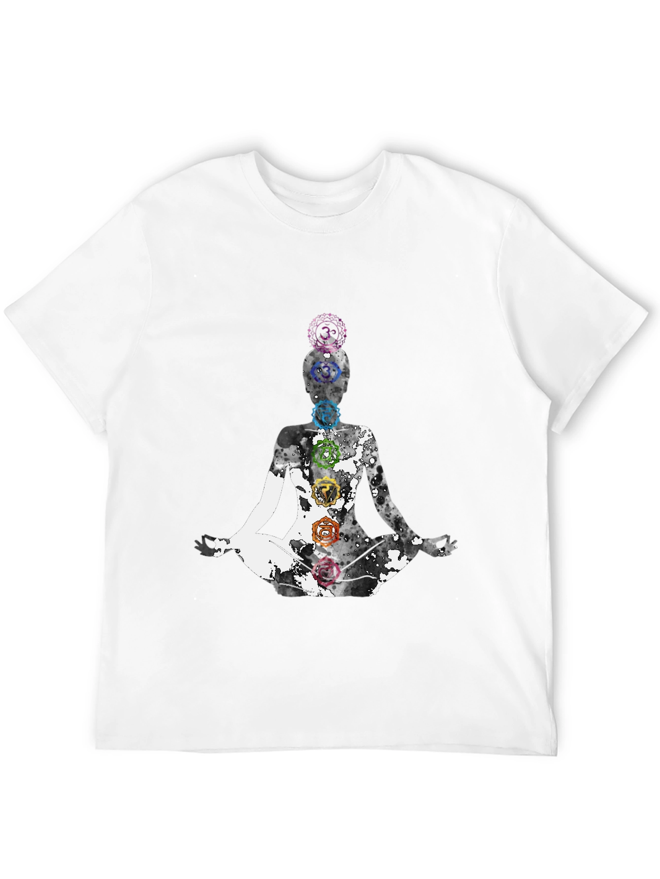 Chakra Yoga Meditation Graphic Tee - Black