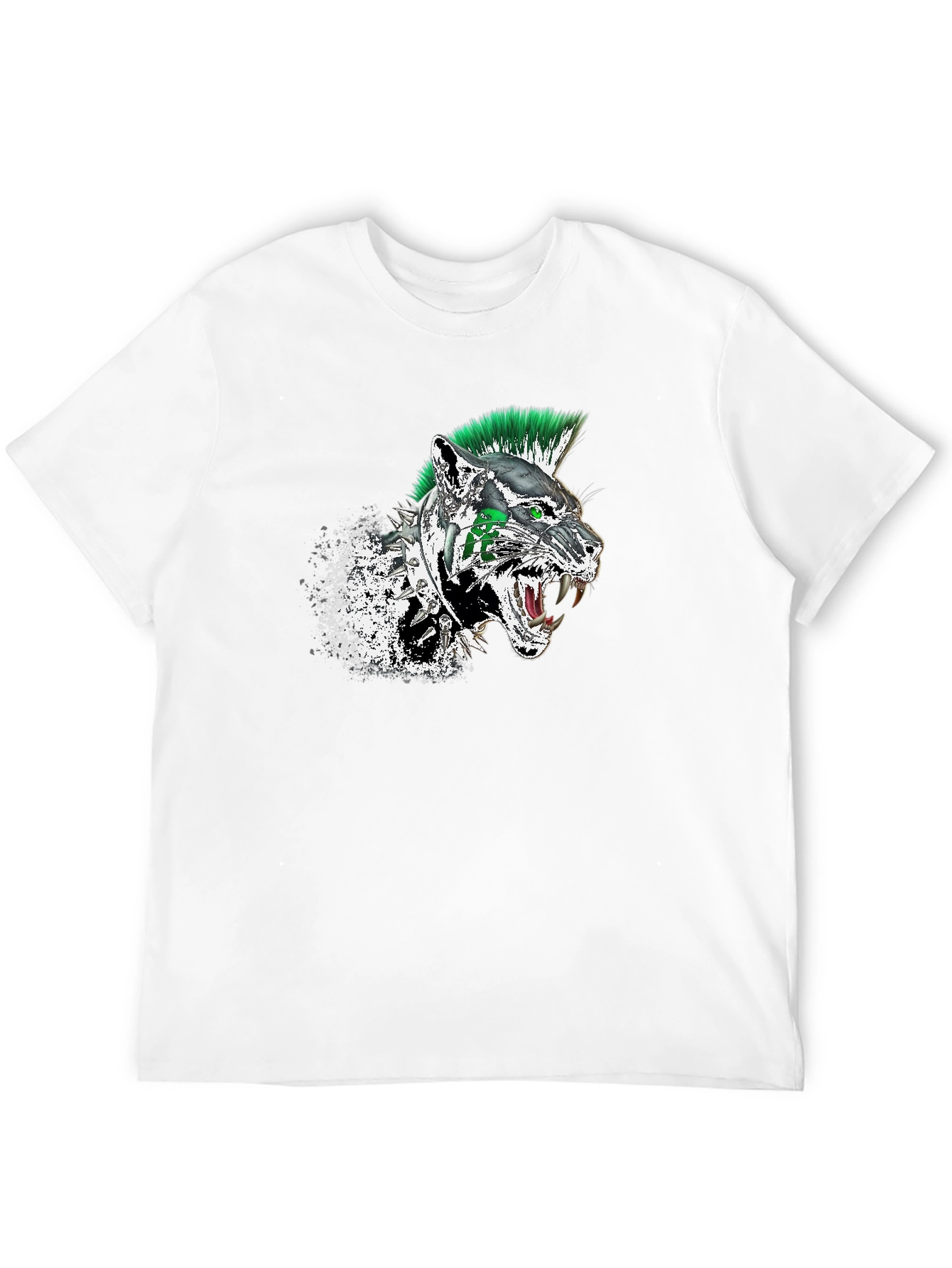 Punk Panther Graphic Tee - Black Cotton T-Shirt