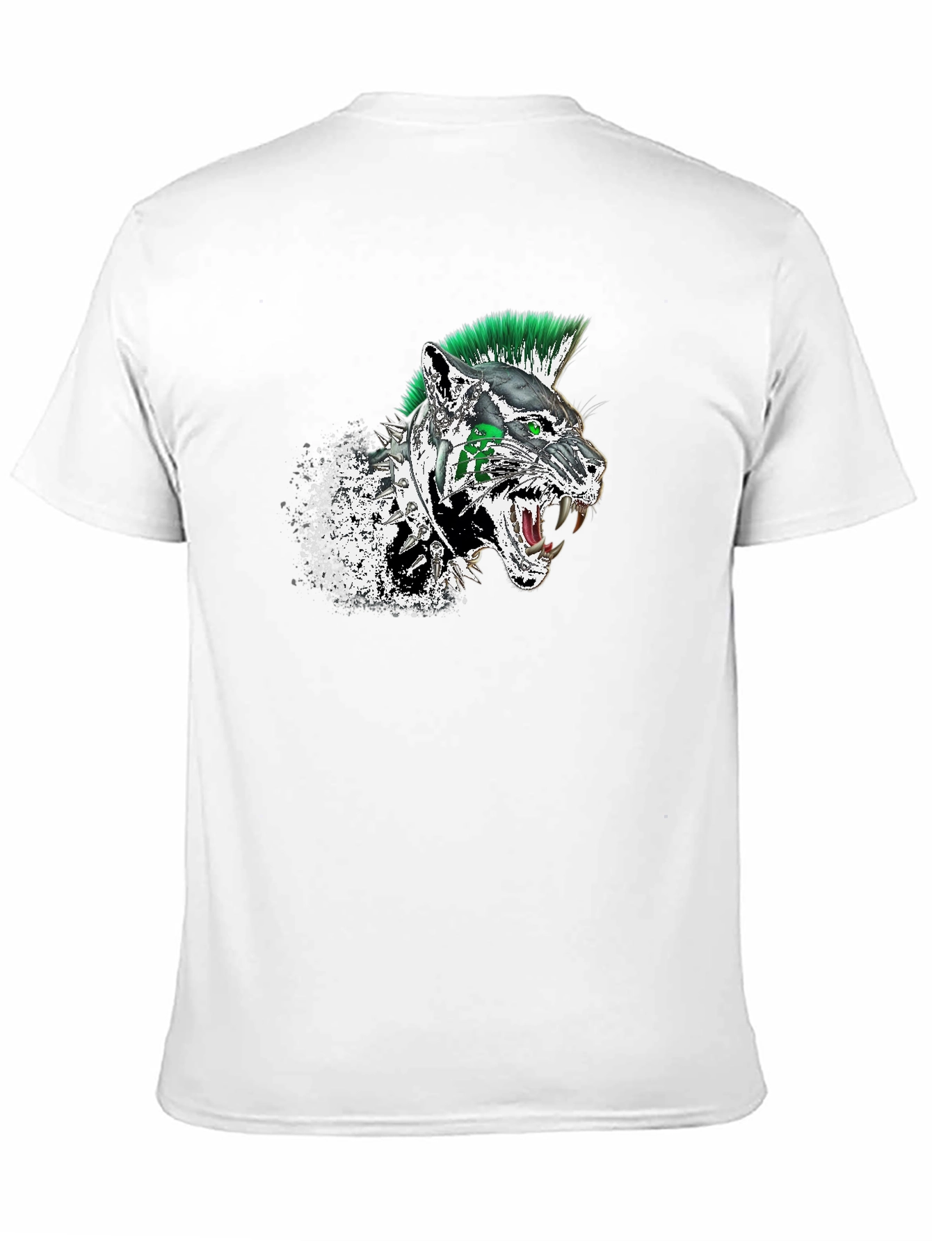 Punk Panther Graphic Tee - Black Cotton T-Shirt